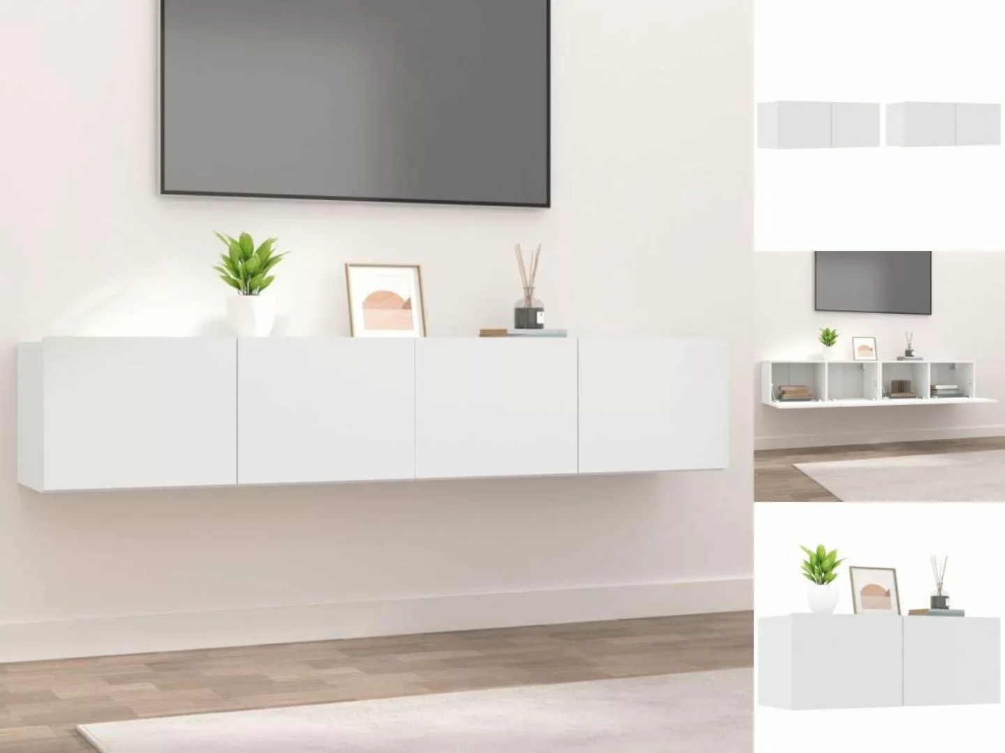 vidaXL TV-Schrank TV-Schränke 2 Stk Weiß 80x30x30 cm Spanplatte Wandschränk günstig online kaufen