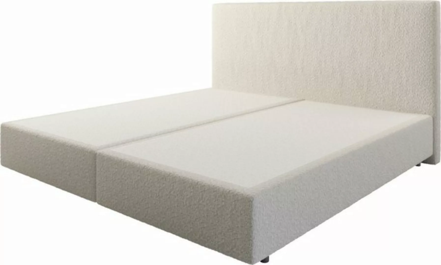 DELIFE Bettgestell Dream-Well, Bouclé Creme-Weiß 200x200 cm günstig online kaufen