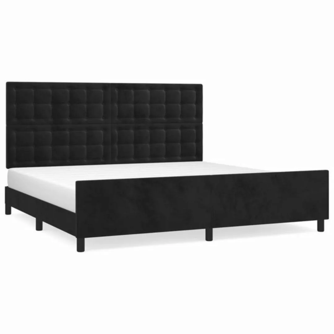 furnicato Bett Bettgestell mit Kopfteil Schwarz 200x200 cm Samt günstig online kaufen