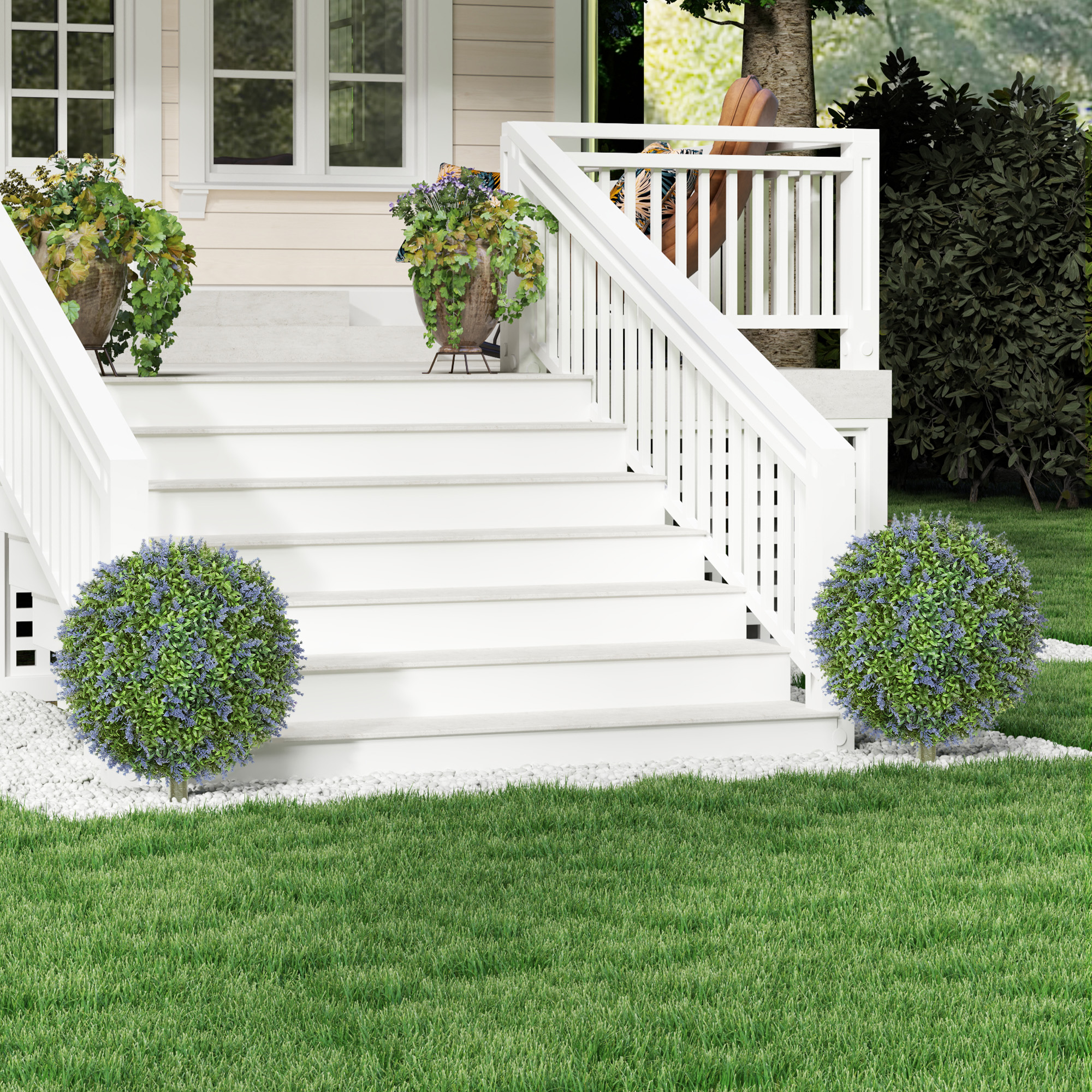 HOMCOM 2er-Set Künstlicher Lavendel 60 cm künstliche Pflanzen mit UV Schutz günstig online kaufen