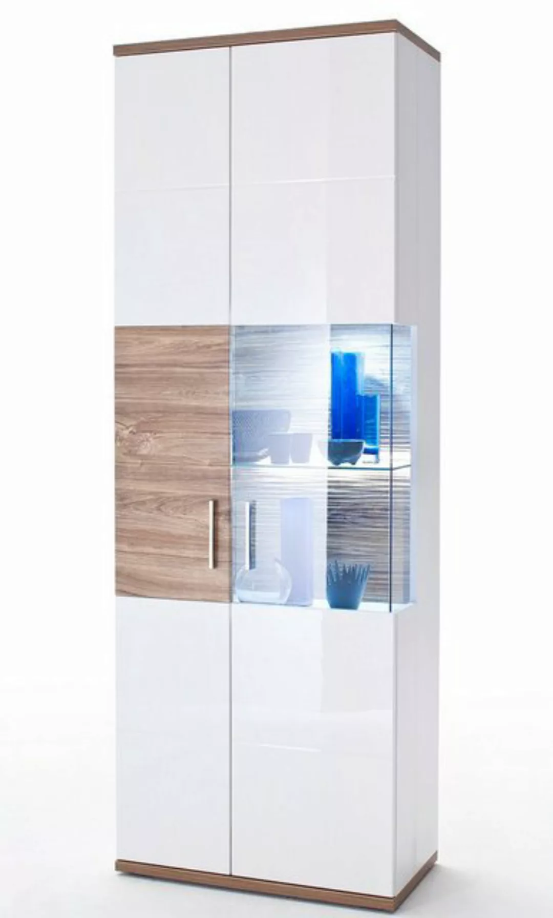 HARPER Vitrine Vitrine HARPER MARADI BHT 70x199x37 cm weiß Glasschrank günstig online kaufen