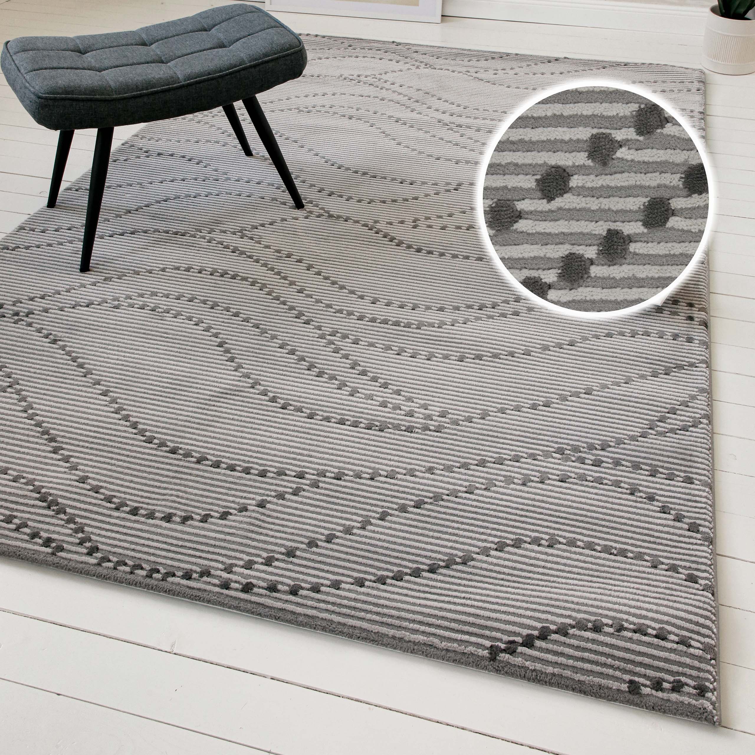 my home Teppich »Adlee«, rechteckig, 12 mm Höhe, Kurzflorteppich, gewebt, g günstig online kaufen