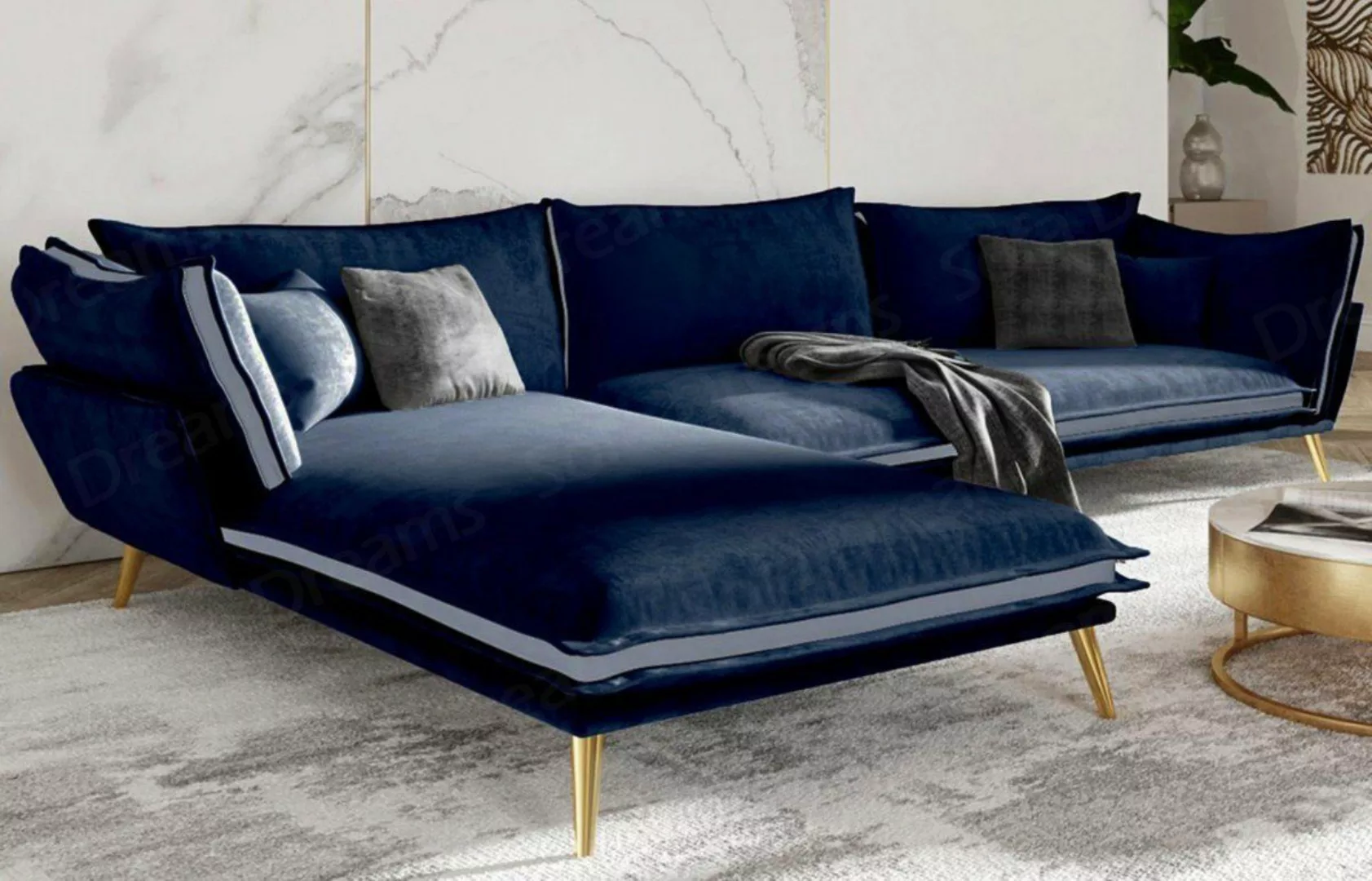 Sofa Dreams Ecksofa Stoff Design Polster Samtsofa Lobos L Form Stoffsofa, L günstig online kaufen