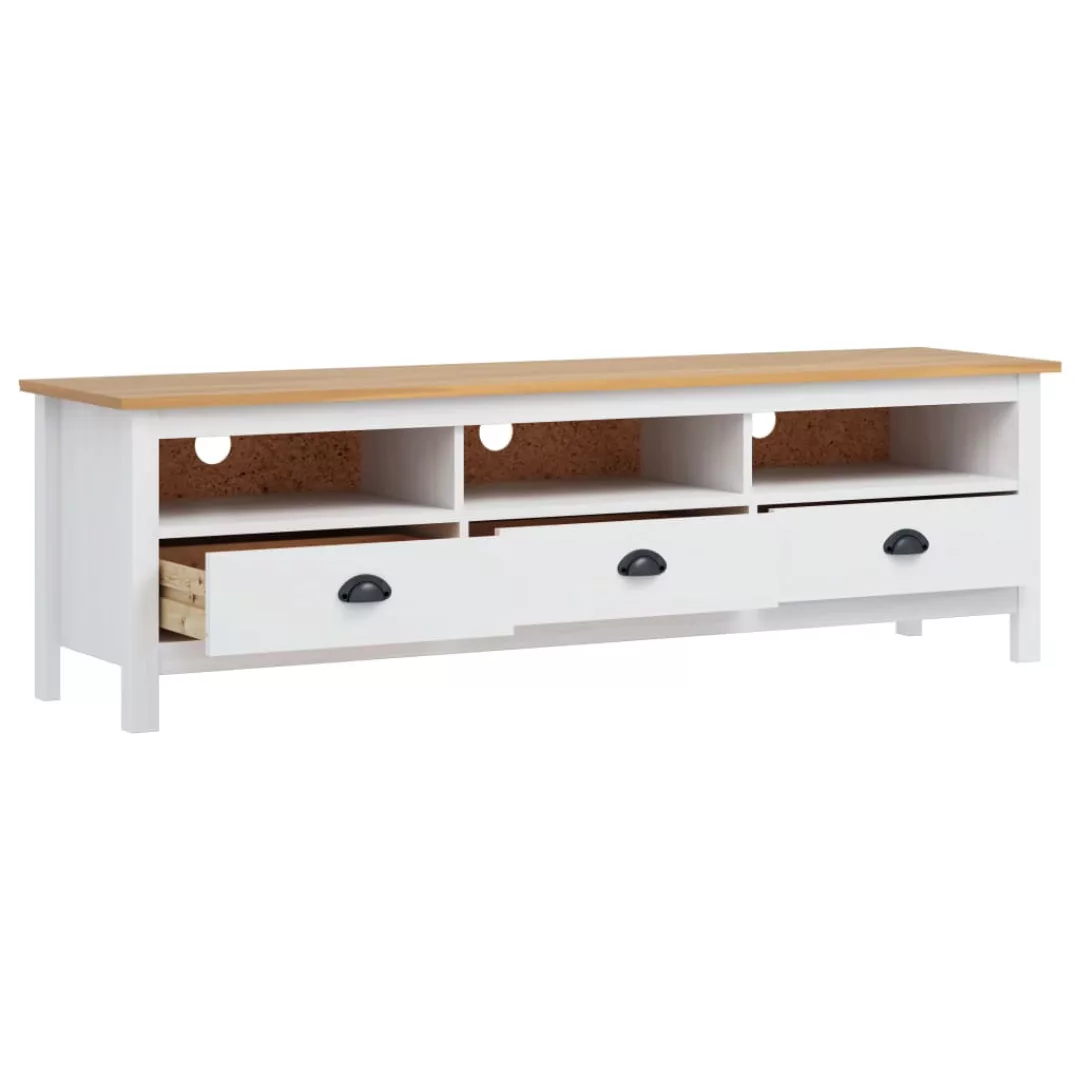 Tv-schrank Hill Range Weiß 158ã40ã47 Cm Kiefer Massivholz günstig online kaufen