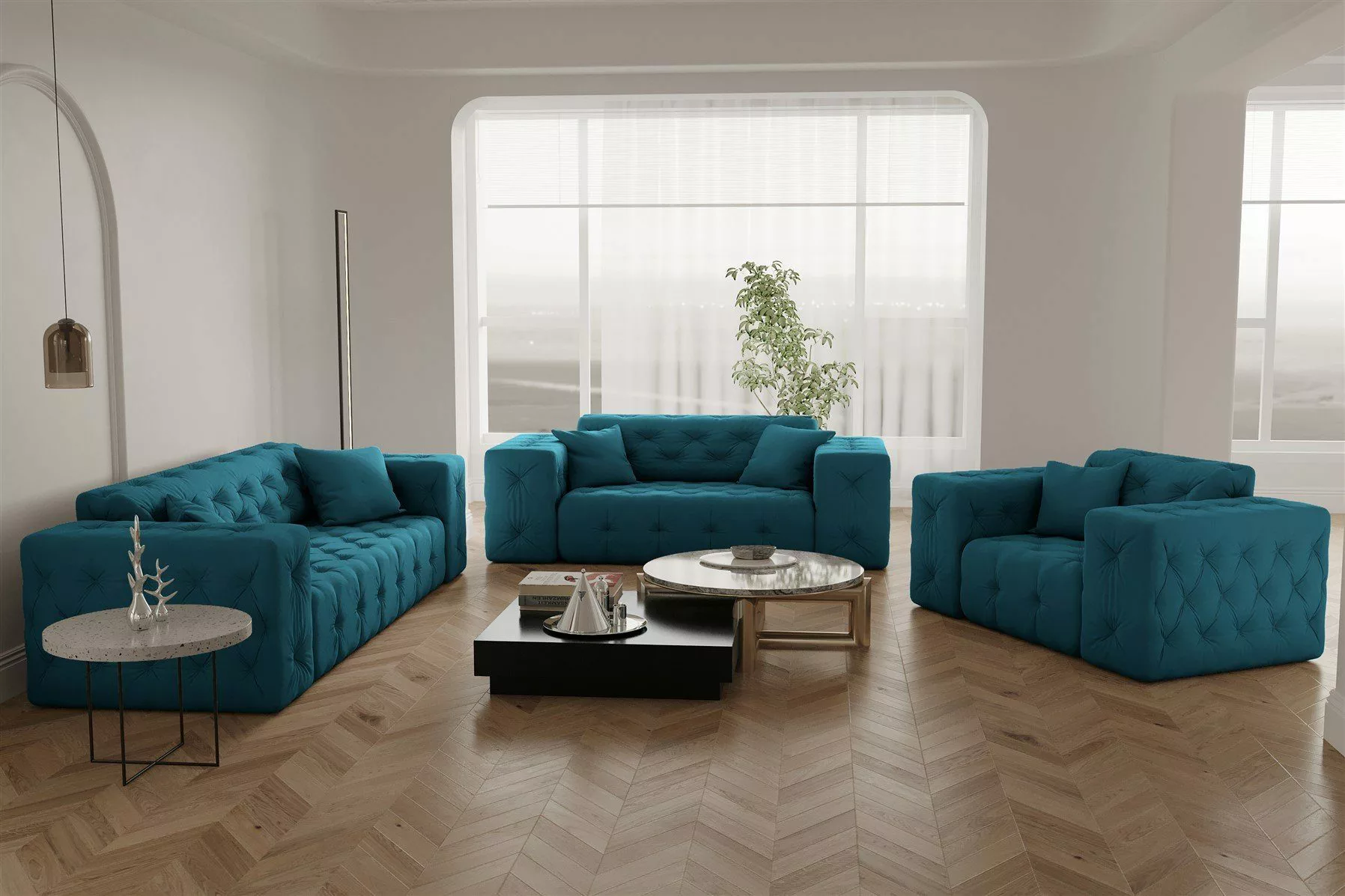 Fun Möbel Polstergarnitur Sofaset Designersofa CHANTAL günstig online kaufen