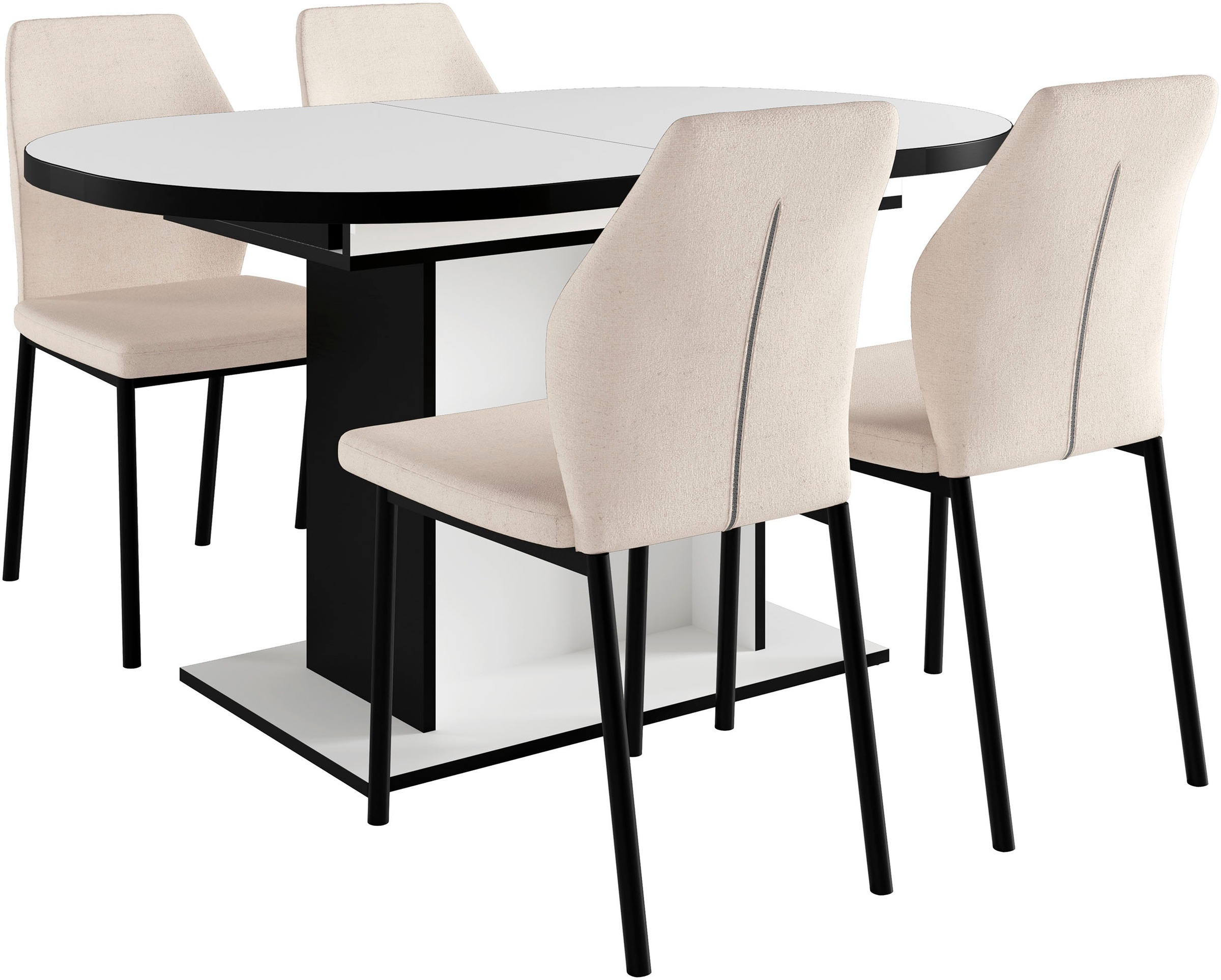 OTTO home Essgruppe »Basel, Tischgruppe mit Ausziehtisch«, (Set, 5 tlg.), B günstig online kaufen