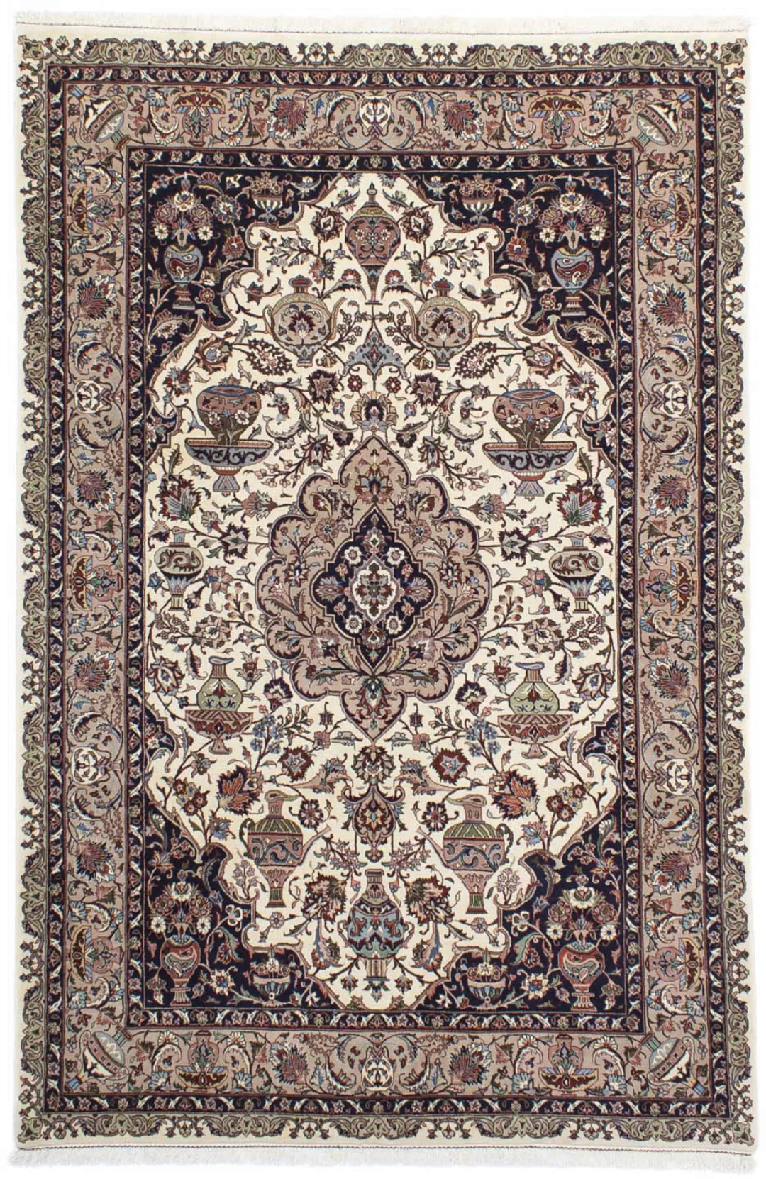 morgenland Wollteppich »Kaschmar Medaillon Beige 287 x 201 cm«, rechteckig günstig online kaufen