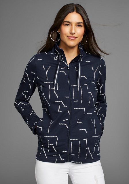 DELMAO Sweatjacke mit Allover-Print - NEUE KOLLEKTiON günstig online kaufen