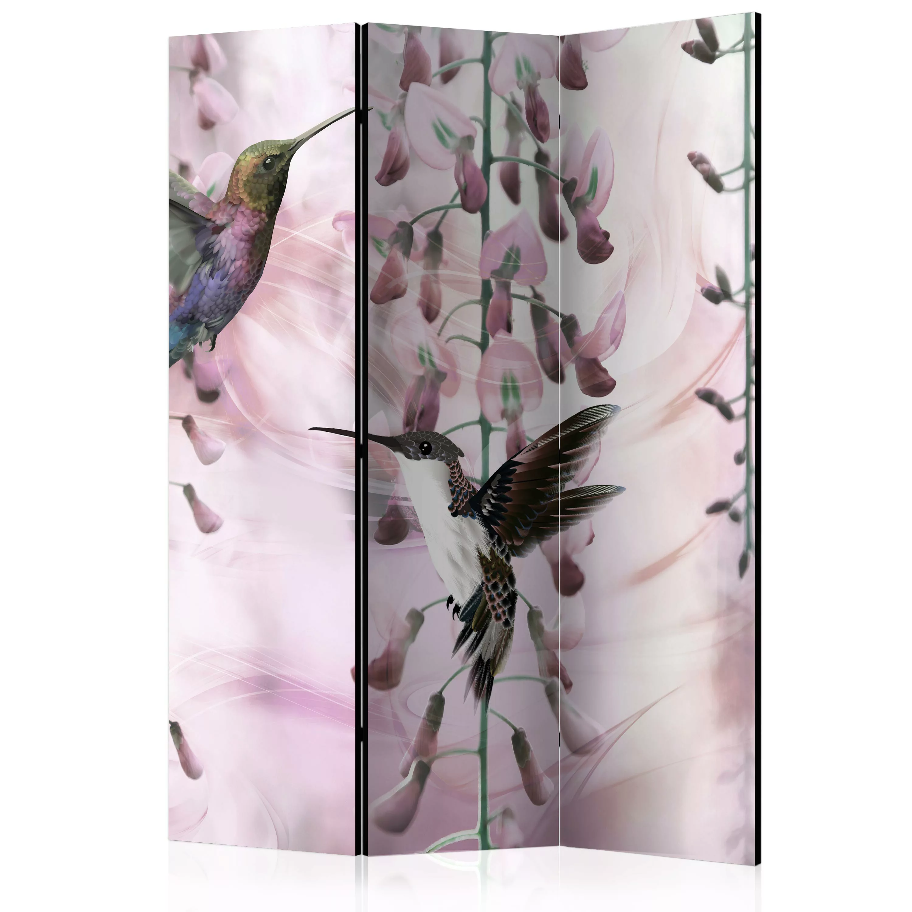 3-teiliges Paravent - Flying Hummingbirds (pink) [room Dividers] günstig online kaufen