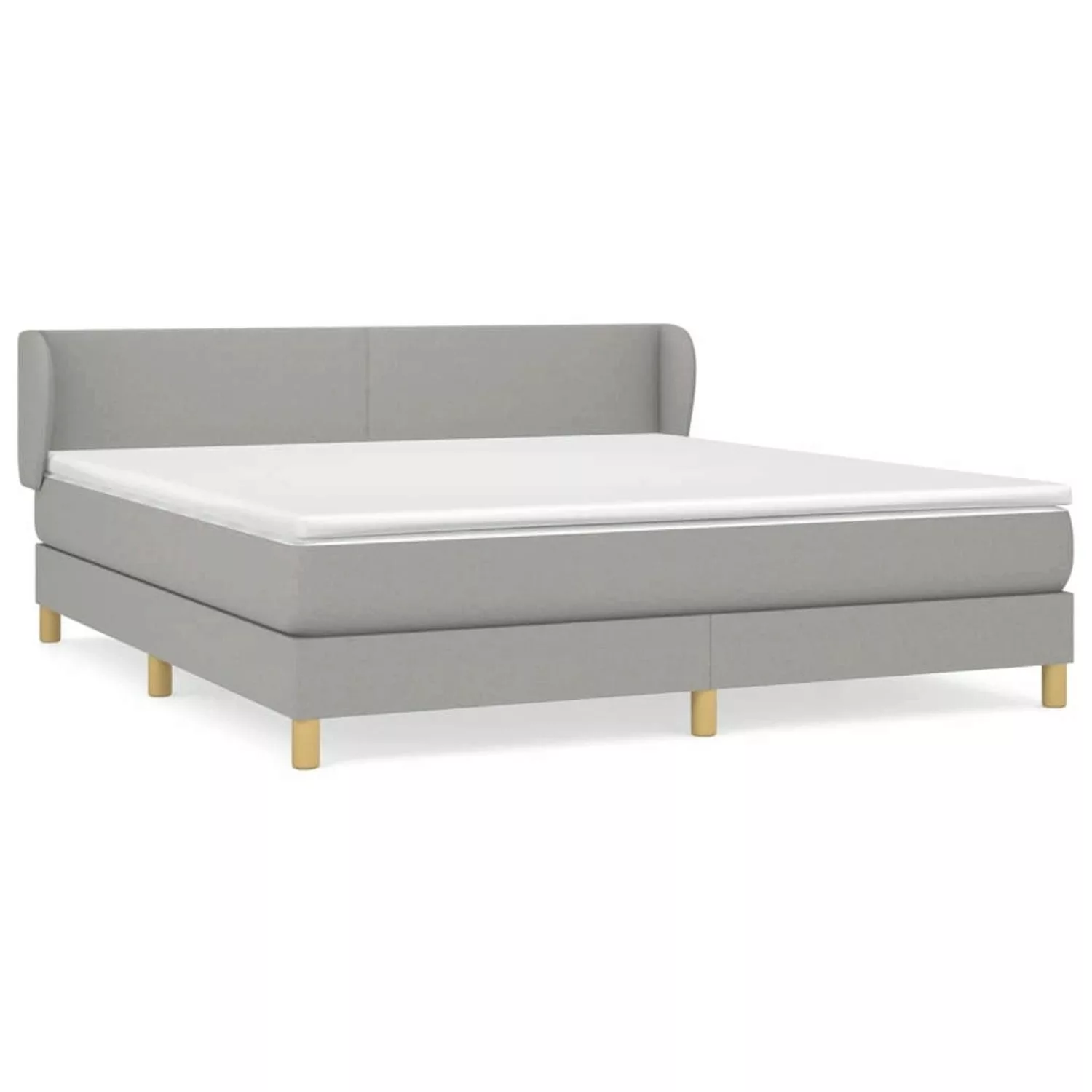 vidaXL Boxspringbett mit Matratze Hellgrau 160x200 cm Stoff1399691 günstig online kaufen