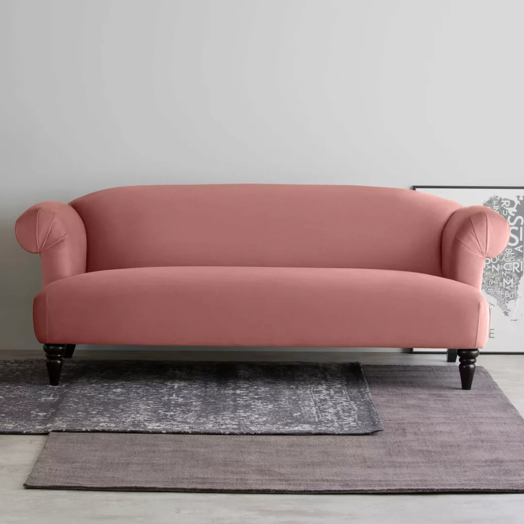 Claudia 3-Sitzer Sofa, Samt in Altrosa - MADE.com günstig online kaufen