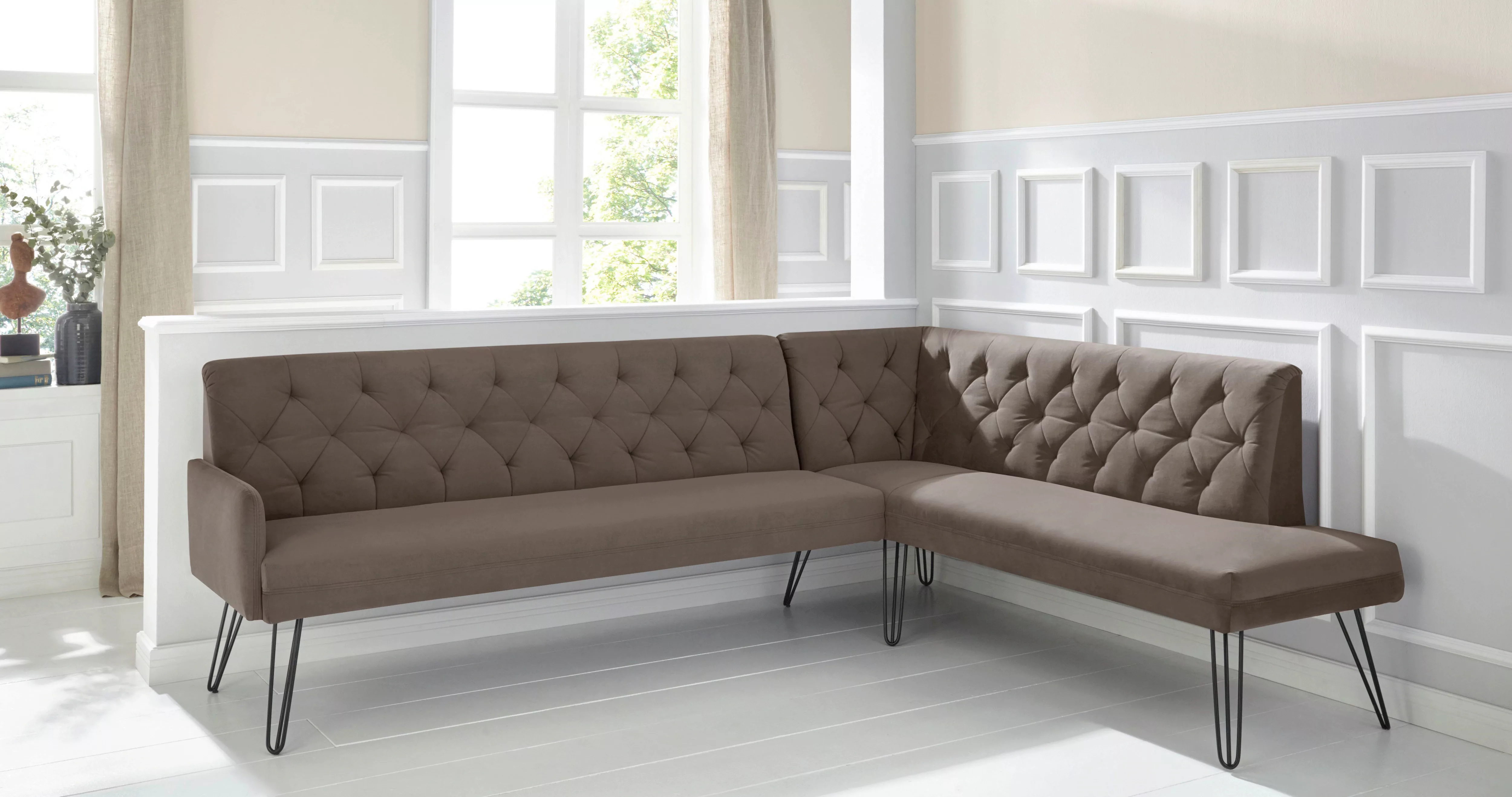 exxpo - sofa fashion Eckbank "Doppio, Chesterfield Optik, komfortabel und b günstig online kaufen