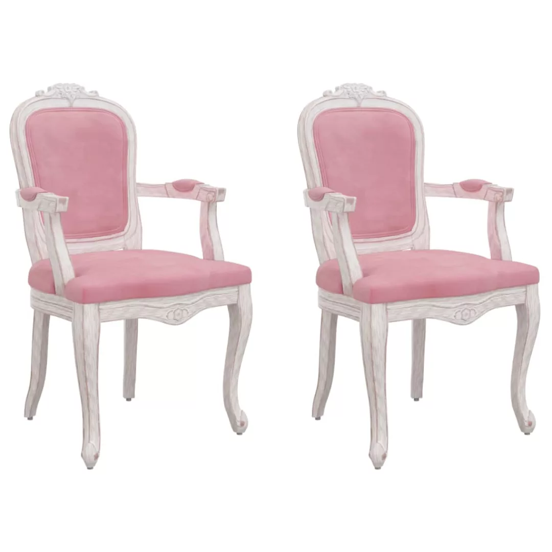 Vidaxl Esszimmerstühle 2 Stk. Rosa 62x59,5x100,5 Cm Samt günstig online kaufen
