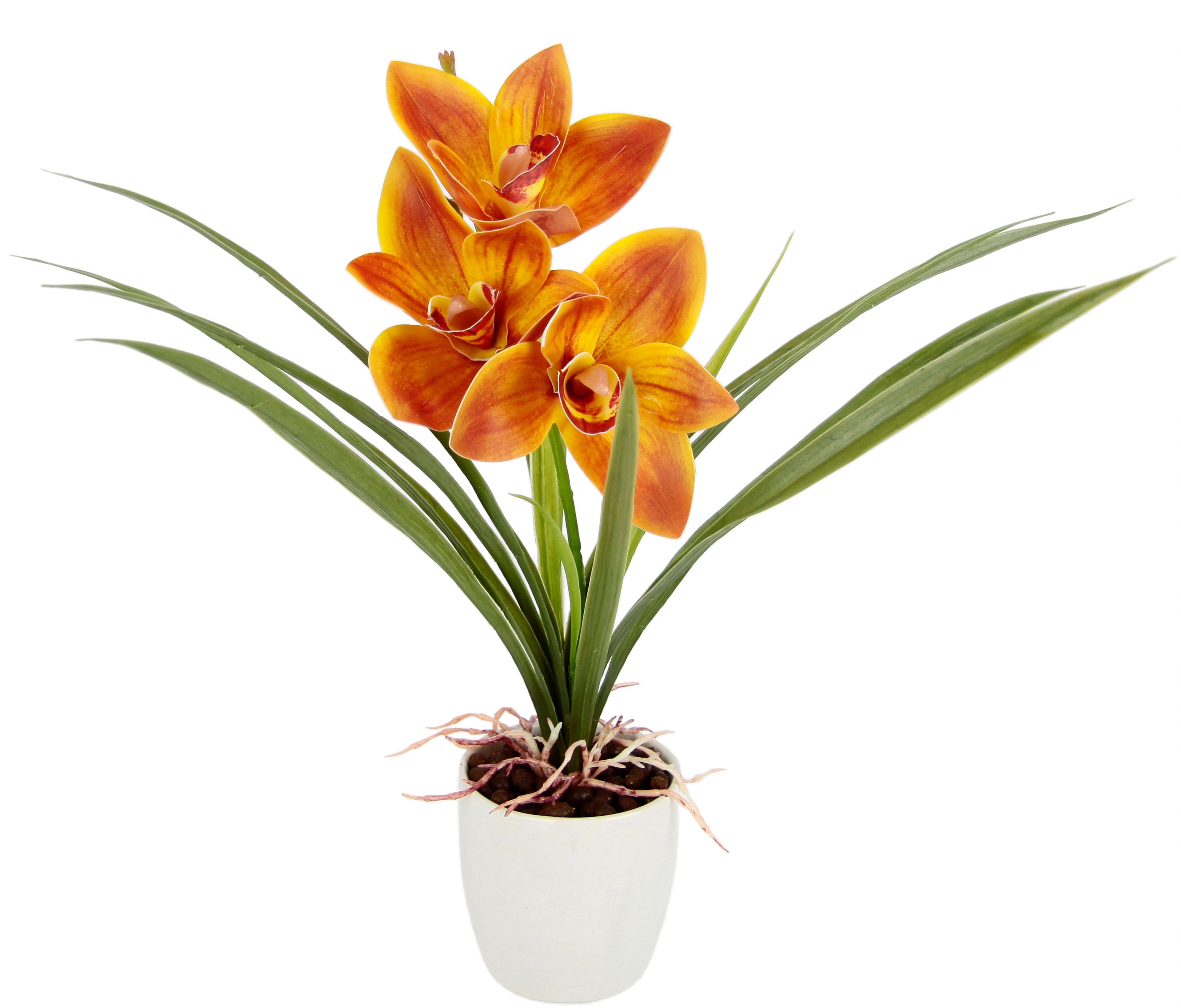 I.GE.A. Kunstblume "Orchidee", Mit Blätter im Topf aus Keramik Künstliche B günstig online kaufen