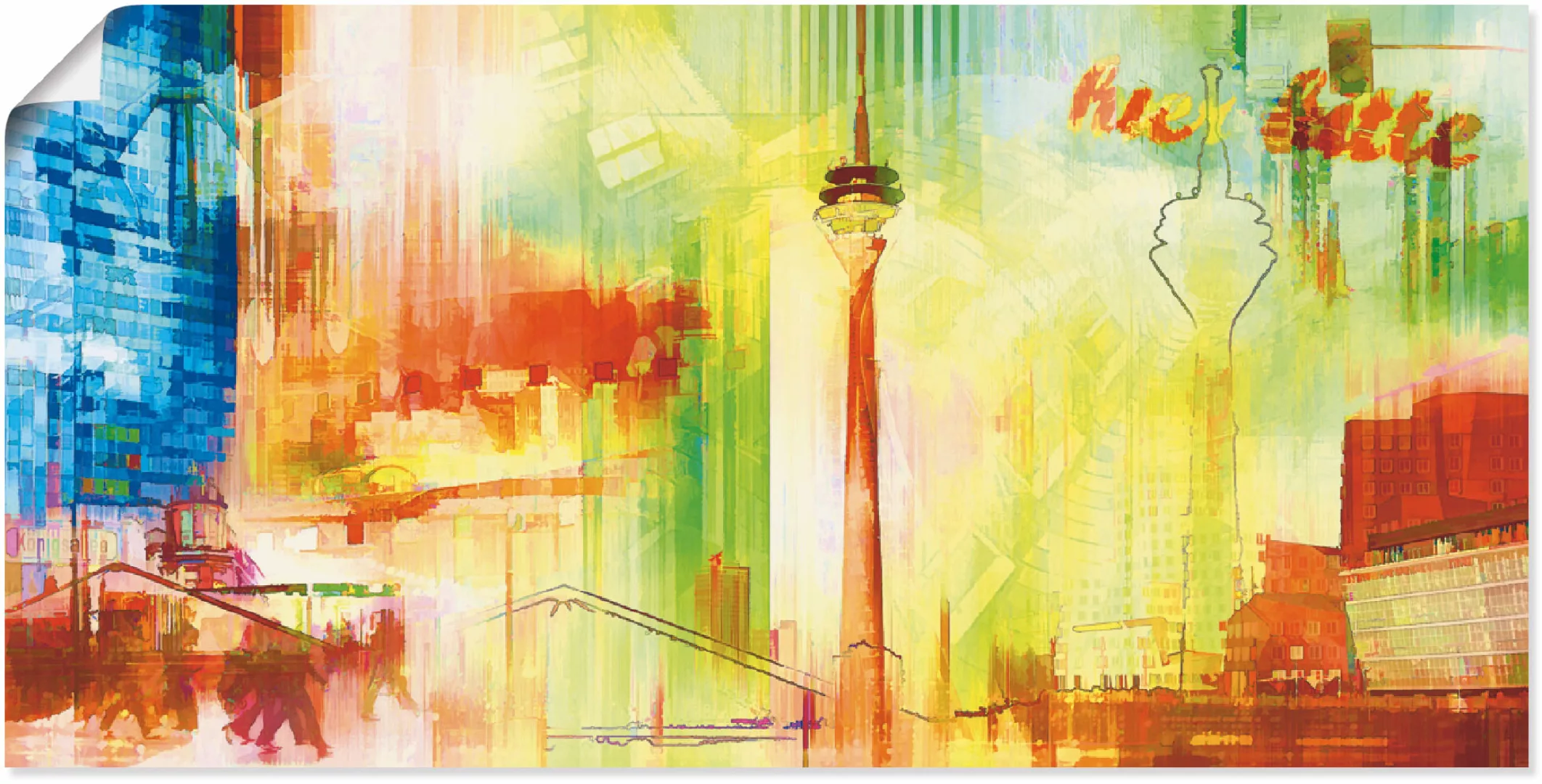 Artland Poster "Düsseldorf Skyline Collage II", Architektonische Elemente, günstig online kaufen