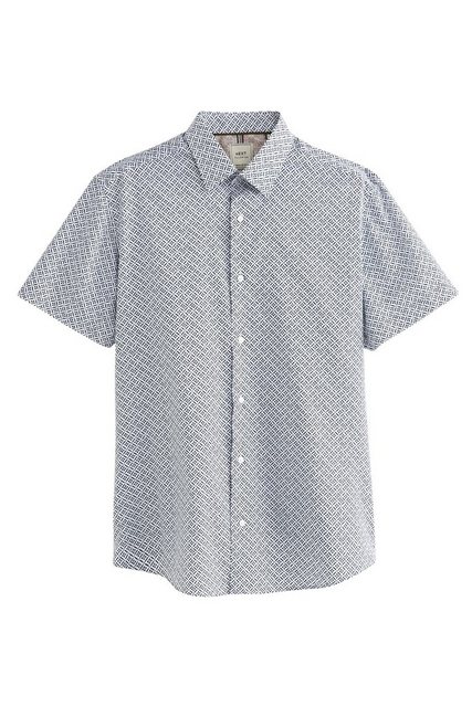 Next Kurzarmhemd Bügelleichtes Regular Fit Button-down-Oxfordhemd (1-tlg) günstig online kaufen