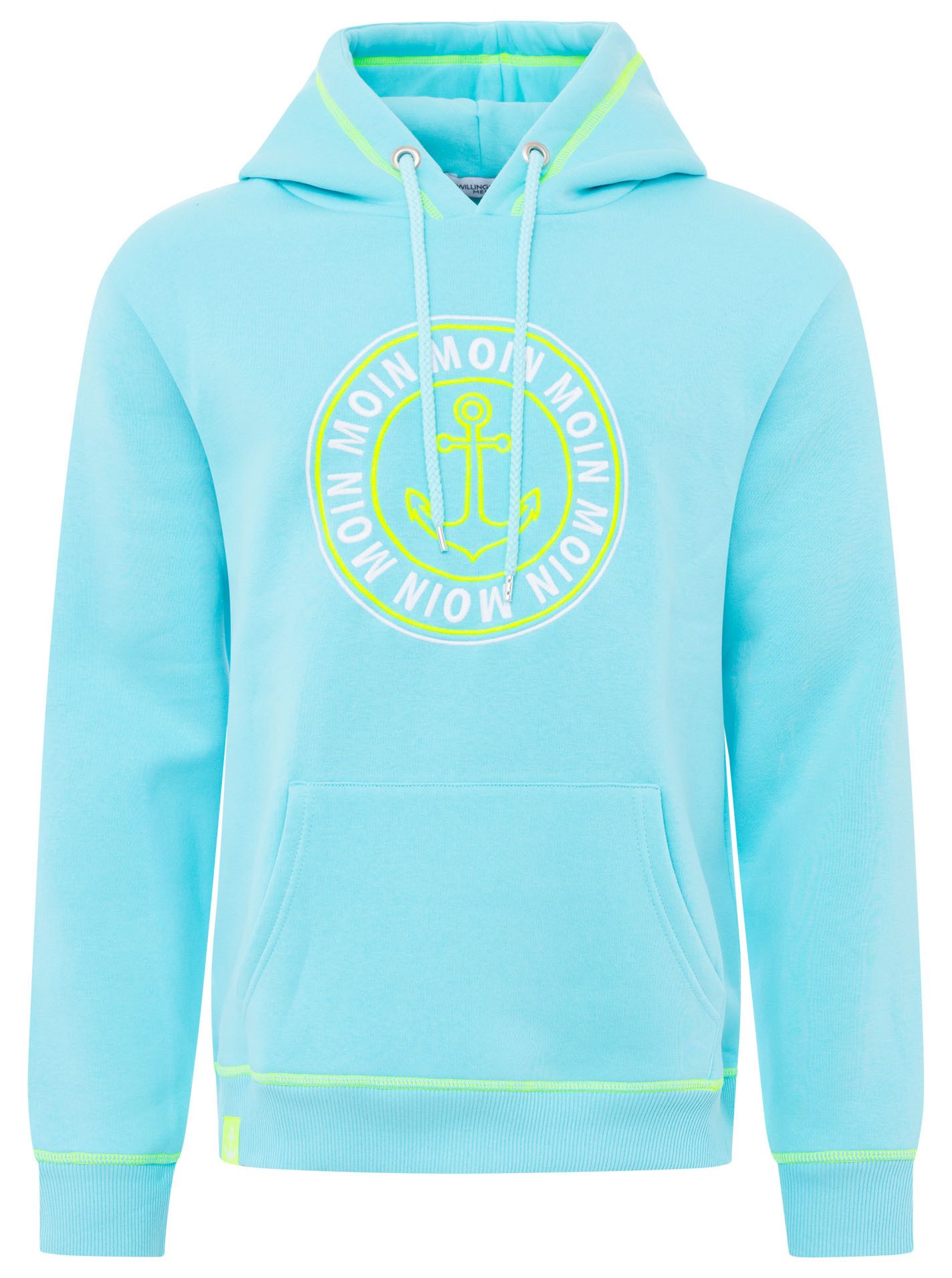 Zwillingsherz Hoodie ""Anker & Moin"", mit neongelber Kontrastnaht günstig online kaufen