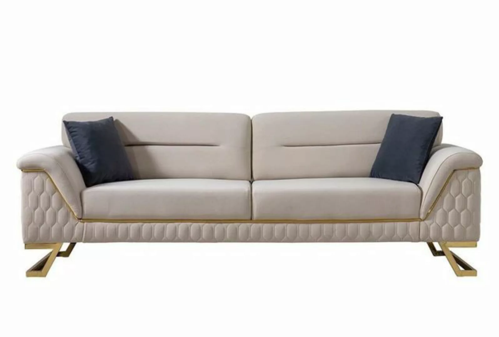 JVmoebel 3-Sitzer Moderner Weißer 3-Sitzer Wohnzimmer Polstersofa Edle Sitz günstig online kaufen