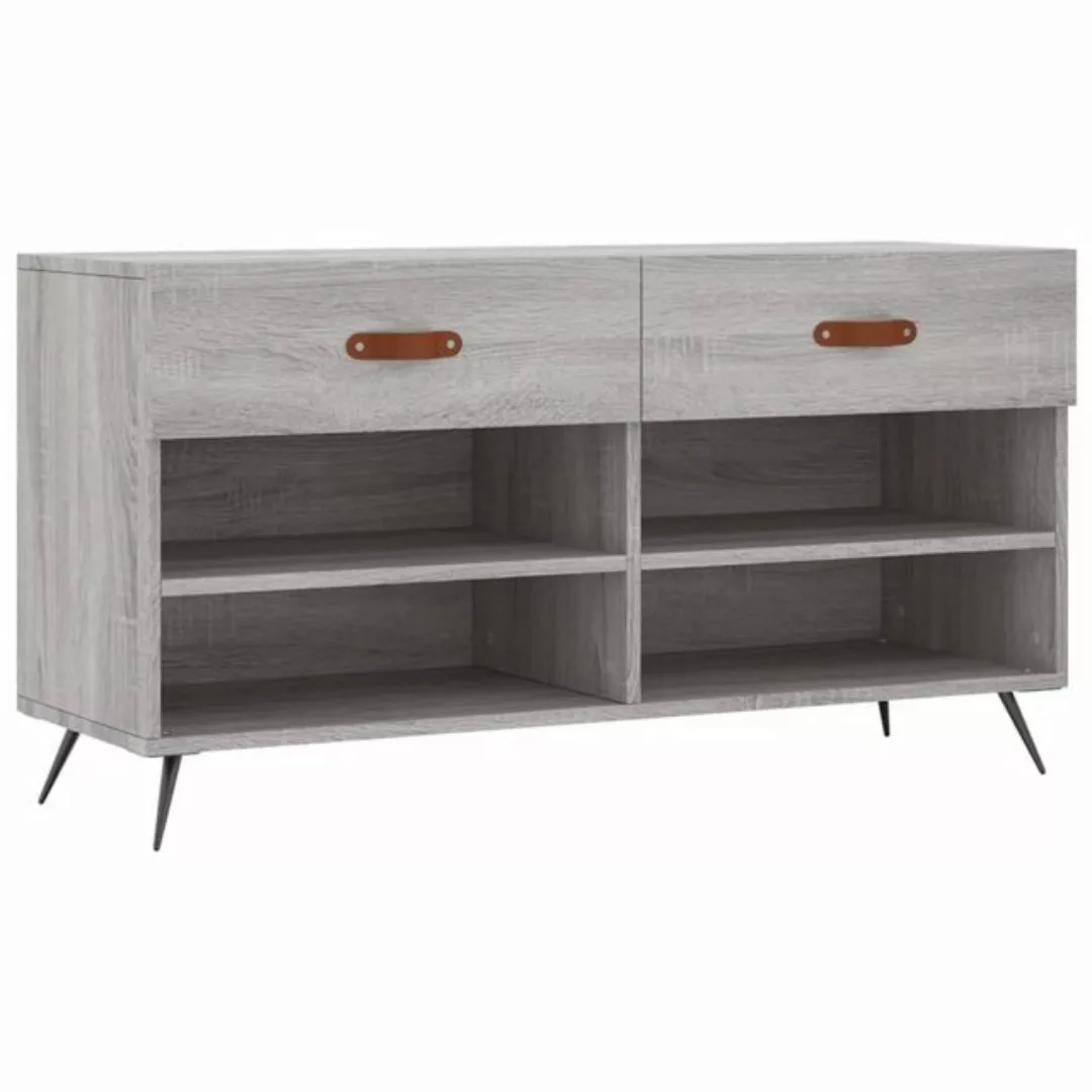 furnicato Schuhschrank Schuhbank Grau Sonoma 102x35x55 cm Holzwerkstoff günstig online kaufen