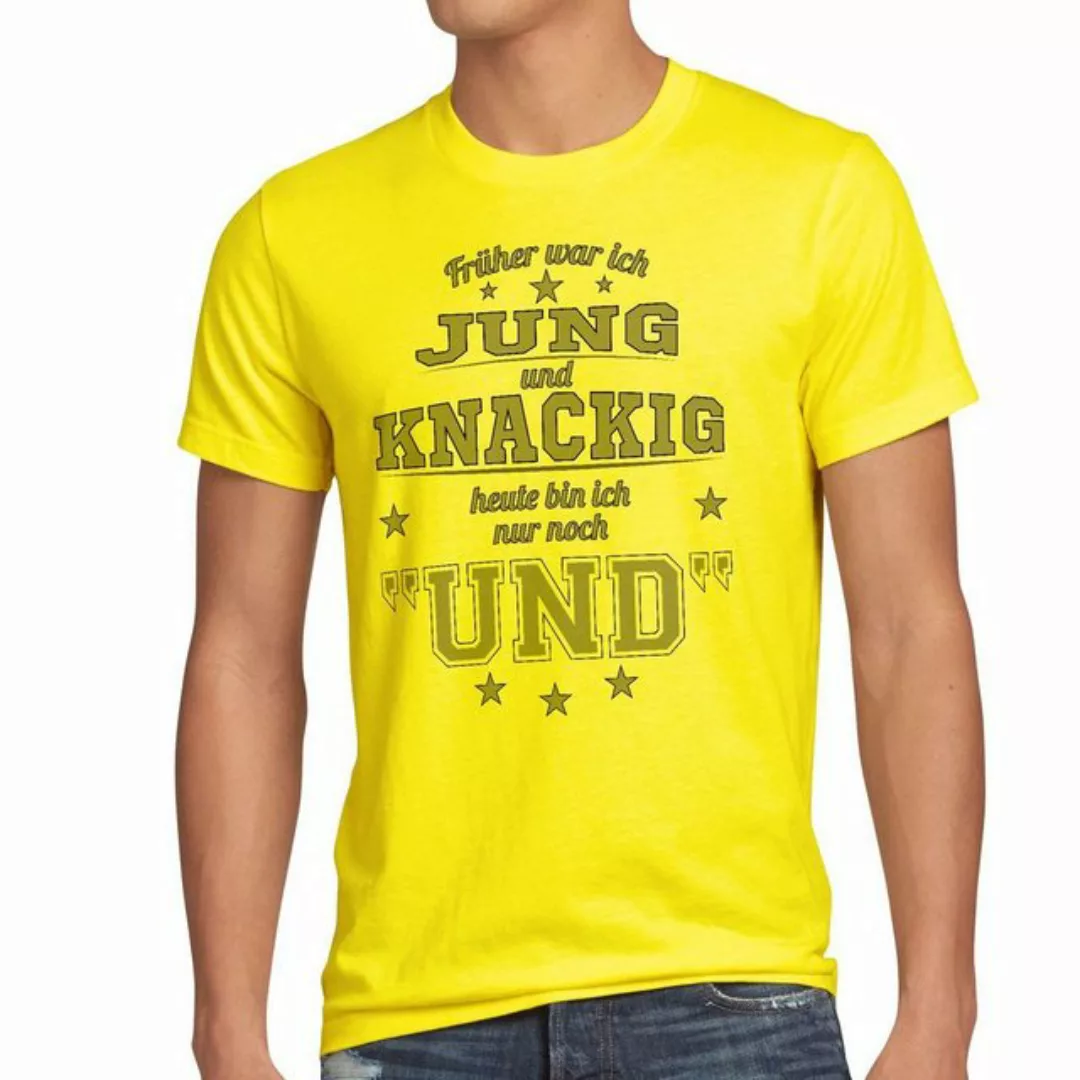 style3 T-Shirt Früher Jung und Knackig heute nur Funshirt Spruch shirt Fun günstig online kaufen