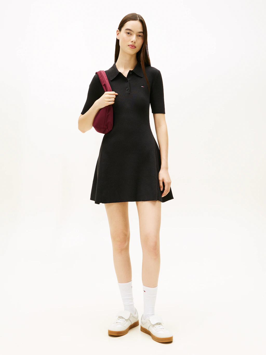 Tommy Jeans Polokleid "TJW F&F SWEATER POLO MINI DRESS" günstig online kaufen