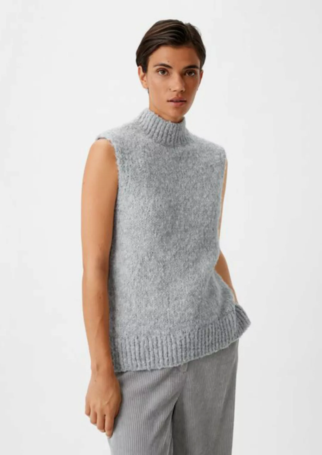 Comma Langarmshirt Strickpullover mit überschnittenen Schultern günstig online kaufen