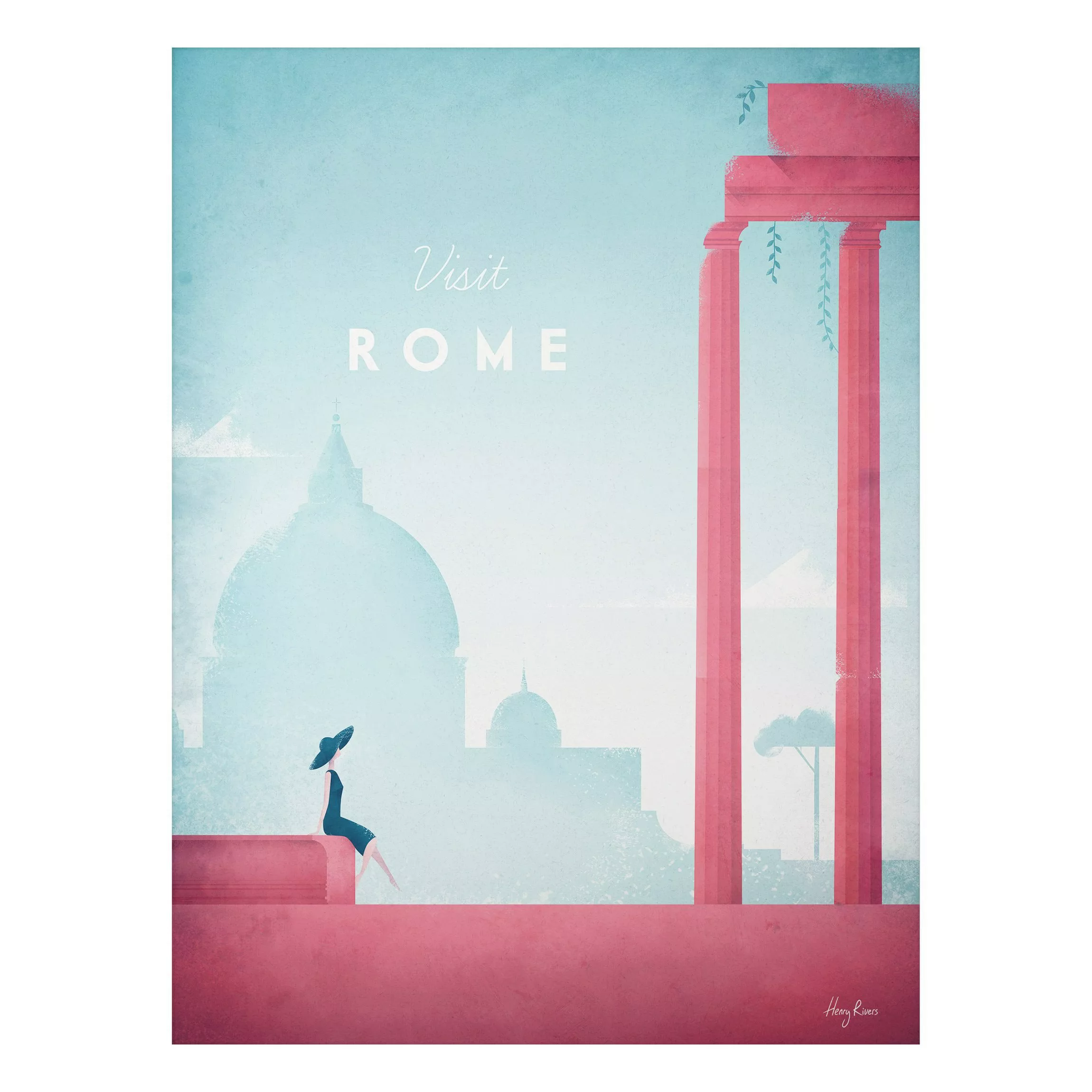 Alu-Dibond Bild Kunstdruck - Hochformat 3:4 Reiseposter - Rom günstig online kaufen