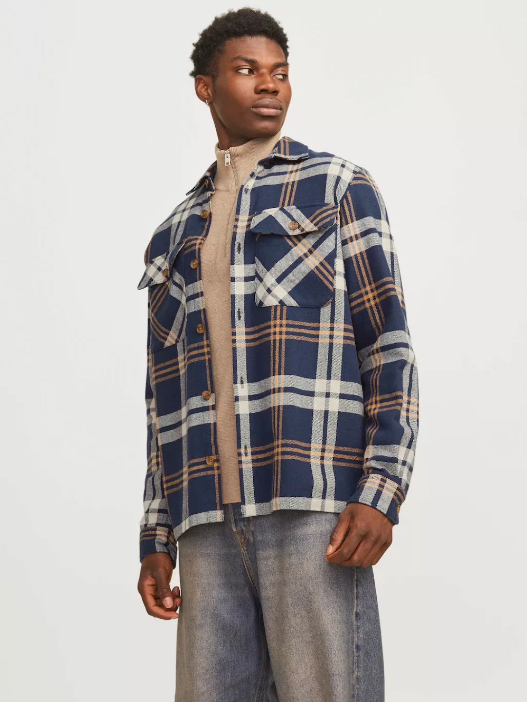 Jack & Jones Langarmhemd "JPRRAYMOND MELANGE CHECK LS OVERSHIRT SN" günstig online kaufen