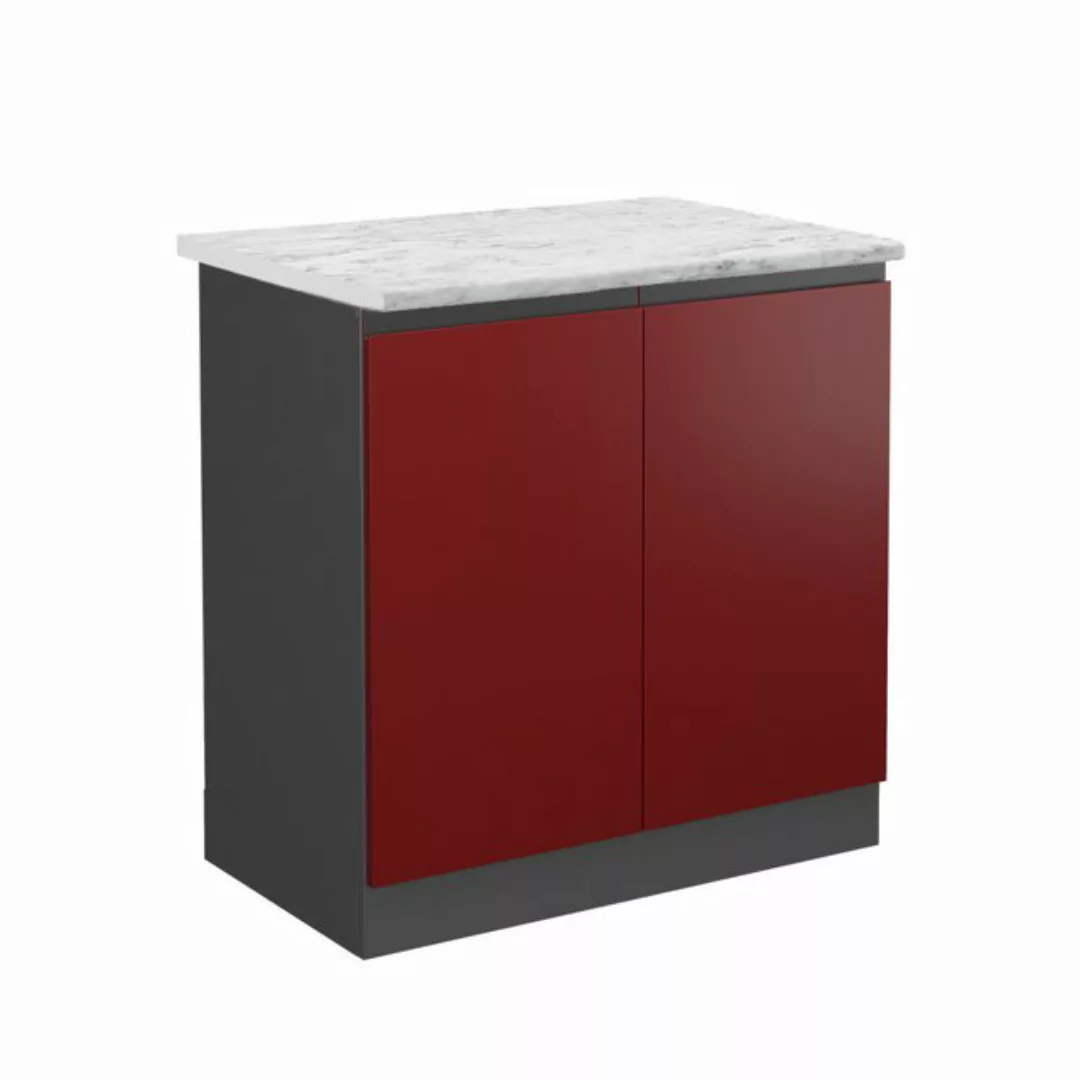 Vicco Spülenunterschrank R-Line, Weiß/Anthrazit, AP Marmor günstig online kaufen