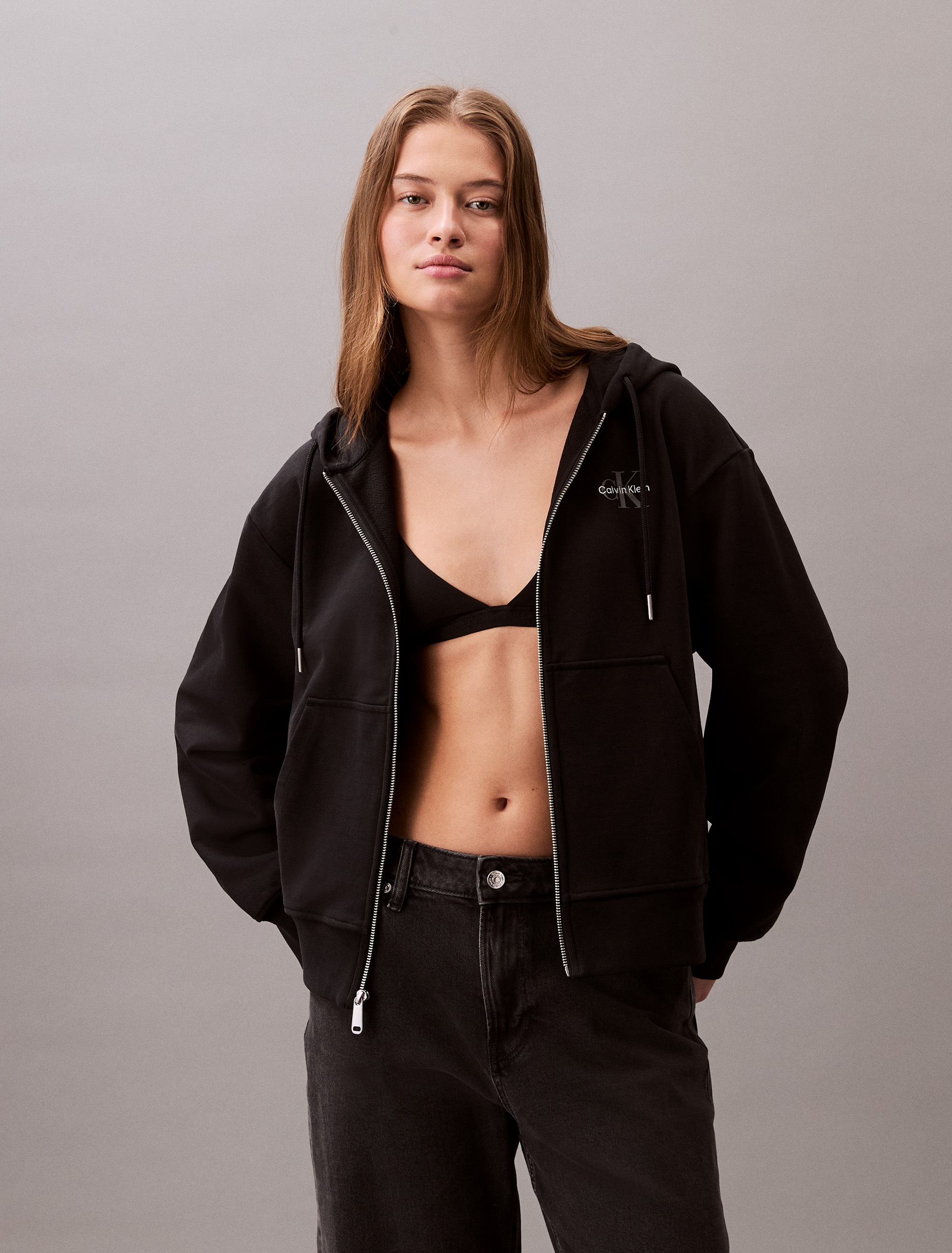 Calvin Klein Jeans Sweatjacke "MNLG FRNCH TRRY FZ B", Mit Rundhalsausschnit günstig online kaufen