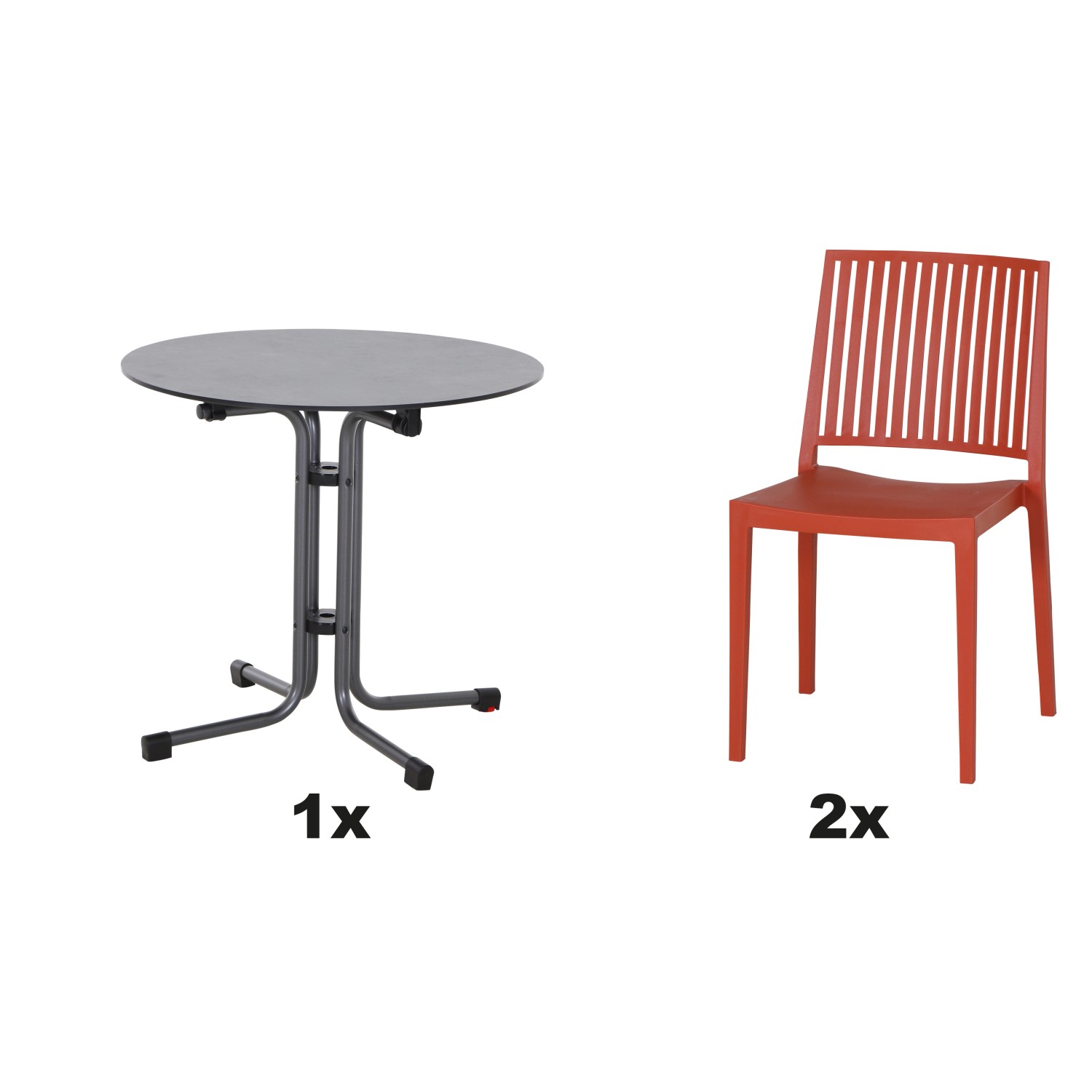 Siena Garden Gartenmöbel Set Lane 3-teilig 2 Stühle und 1 Tisch Ø 80 cm Bri günstig online kaufen