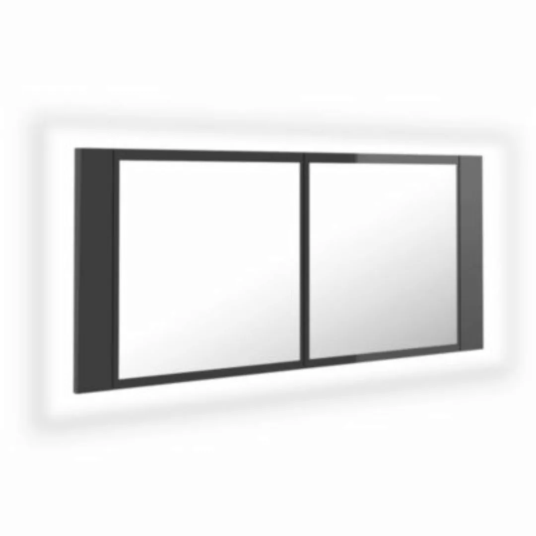 Led-bad-spiegelschrank Hochglanz-grau 100x12x45 Cm günstig online kaufen