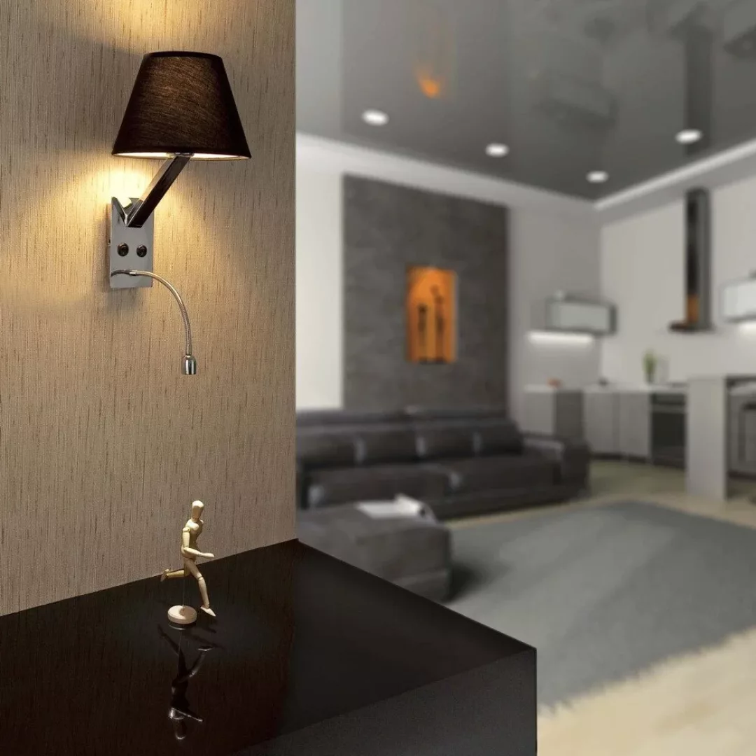 Flexible LED Wandleuchte Moma-2 mit Lesel. schwarz günstig online kaufen