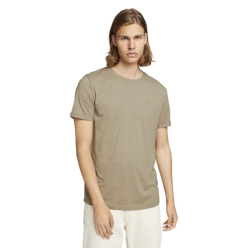 Tom Tailor Structured Print Kurzärmeliges T-shirt S Silver Olive Melange günstig online kaufen