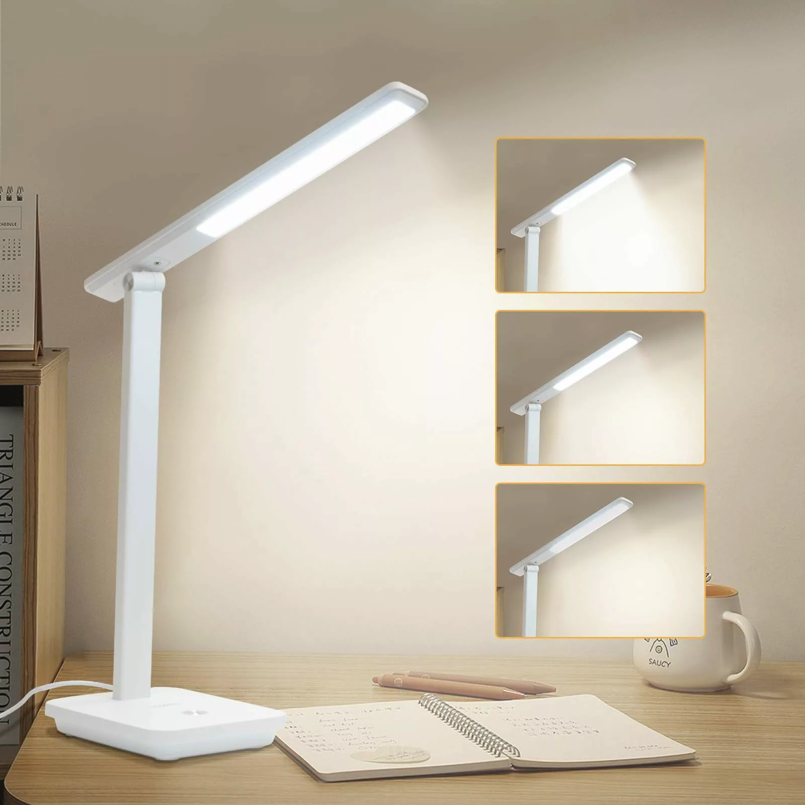 LQWELL Schreibtischlampe LED Tischlampe Abnehmbare Studienlampe, günstig online kaufen