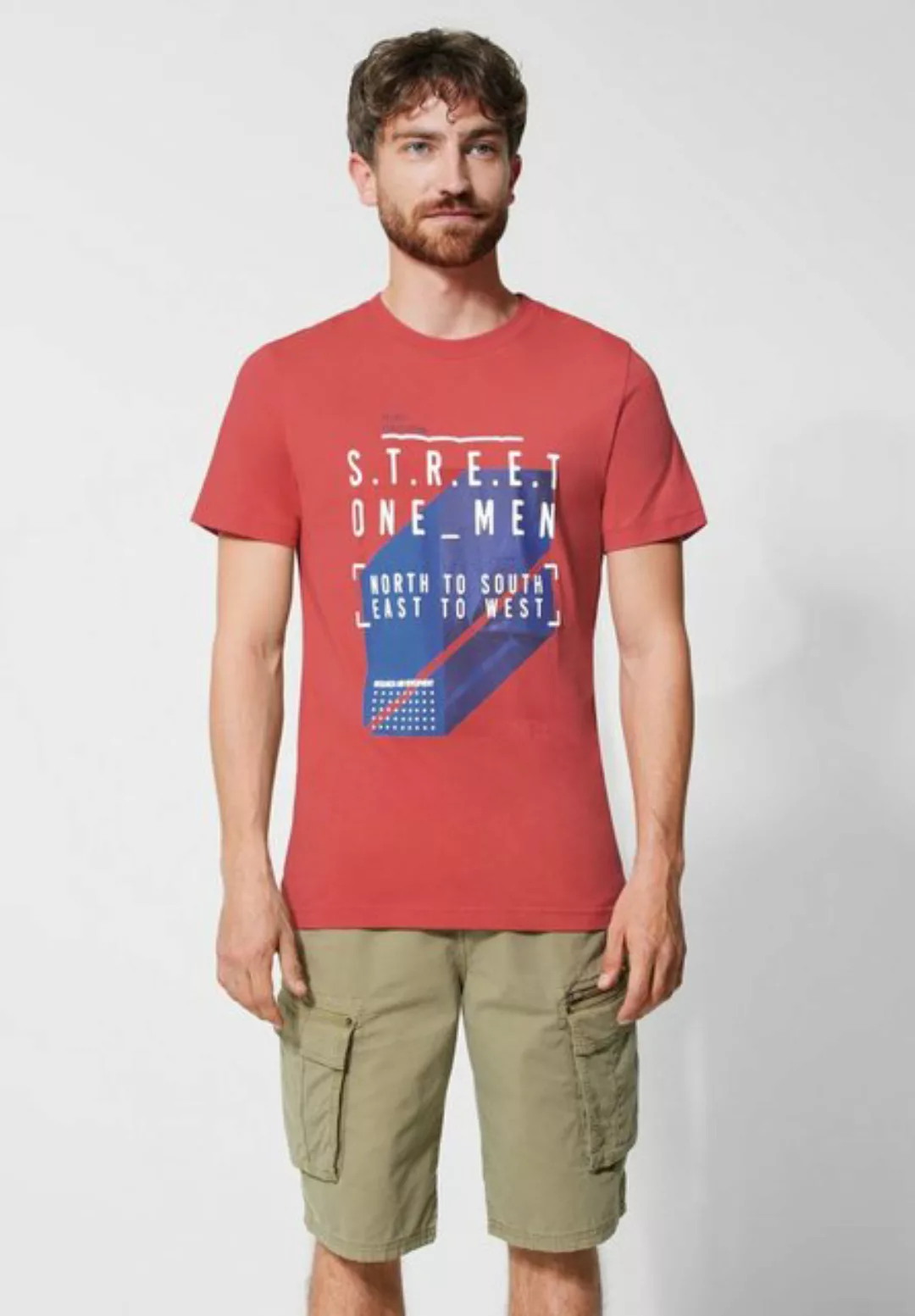 STREET ONE MEN T-Shirt, mit Streifenmuster günstig online kaufen