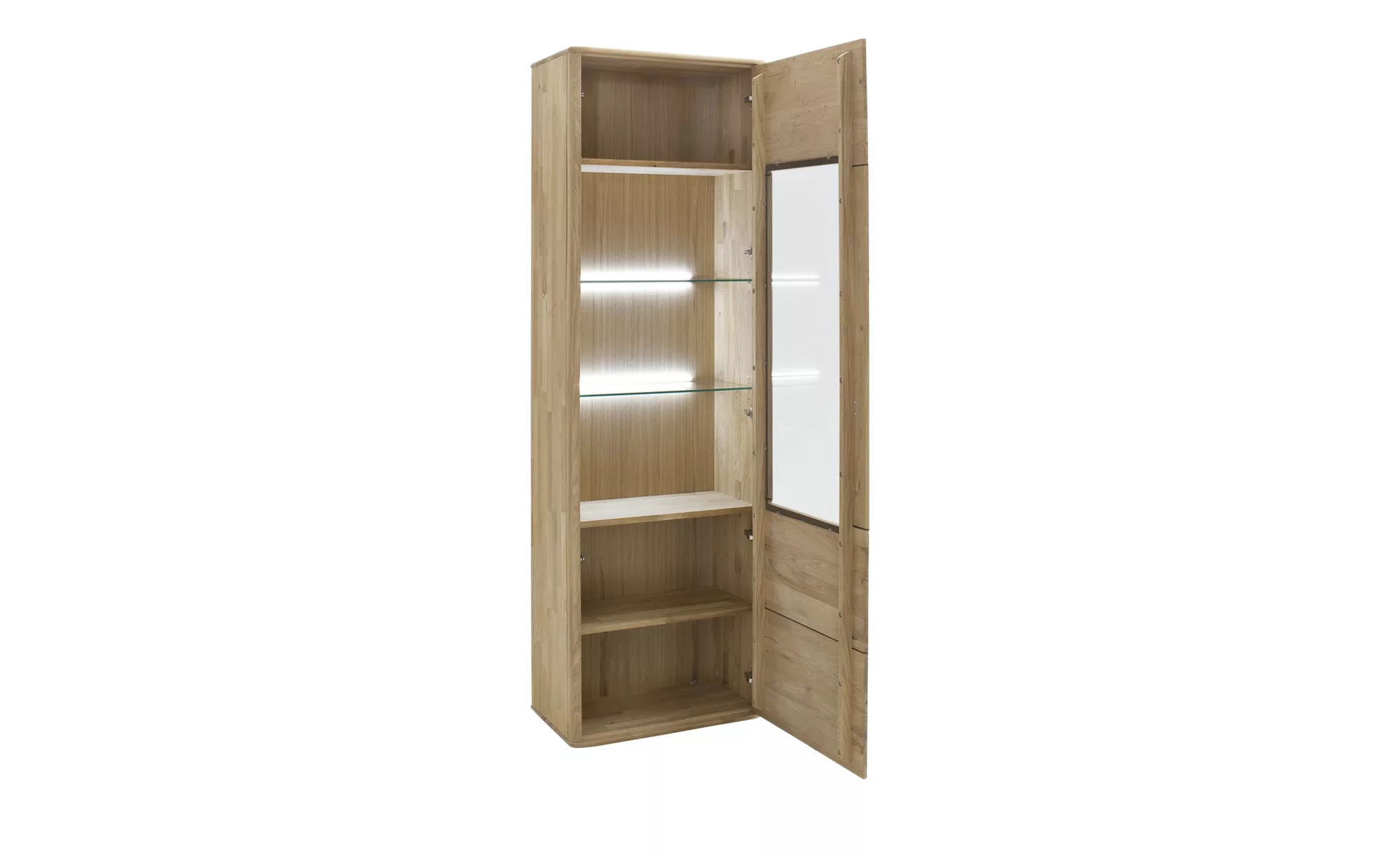 Woodford Vitrine  Rowa ¦ holzfarben ¦ Maße (cm): B: 66 H: 208 T: 38.0 Schrä günstig online kaufen