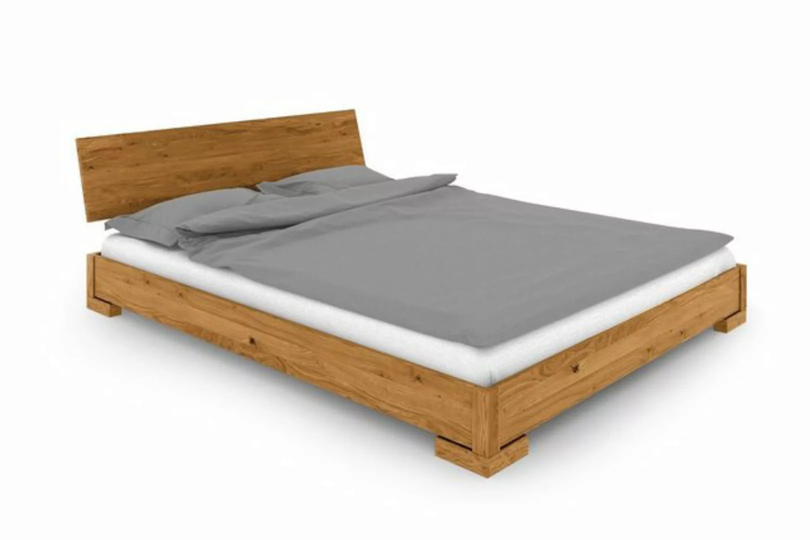 byoak Bett VENTO E-0 120 x 190 aus Massivholz, mit Holzkopfteil, Naturgeölt günstig online kaufen