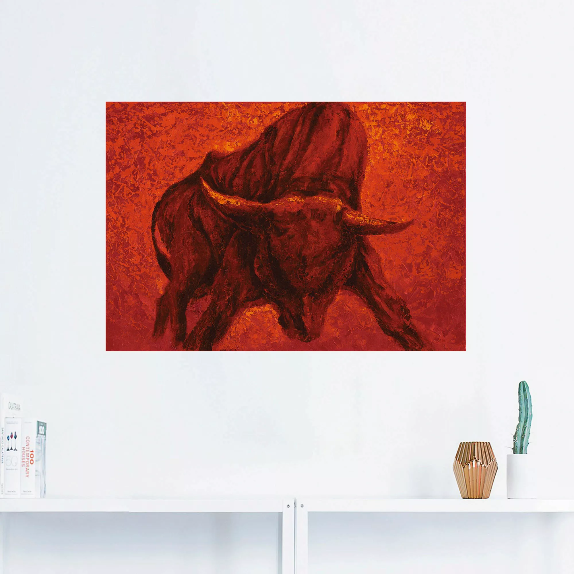 Artland Wandbild "Katalanischer Stier", Wildtiere, (1 St.), als Alubild, Ou günstig online kaufen