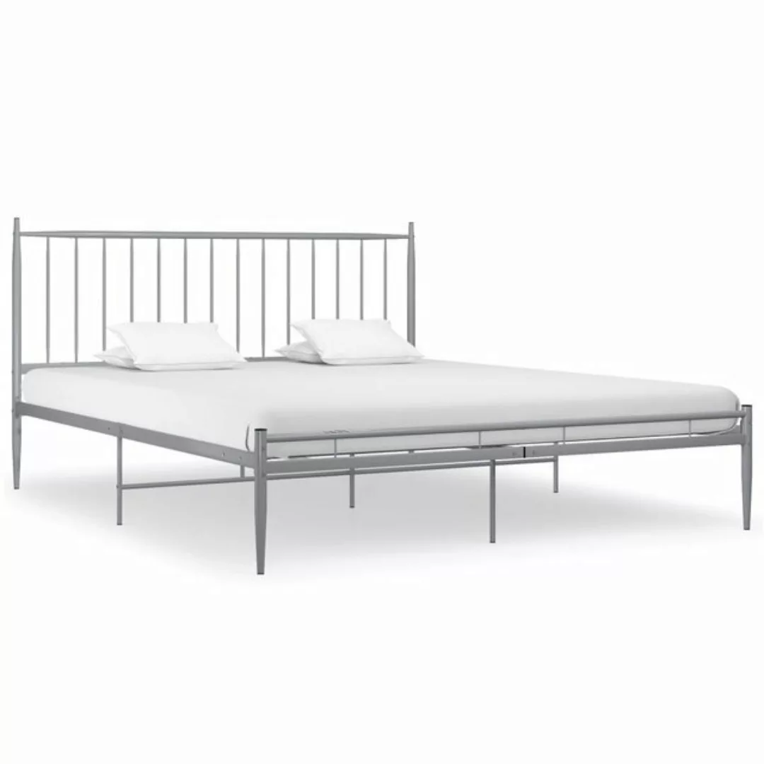 furnicato Bett Grau Metall 140x200 cm günstig online kaufen