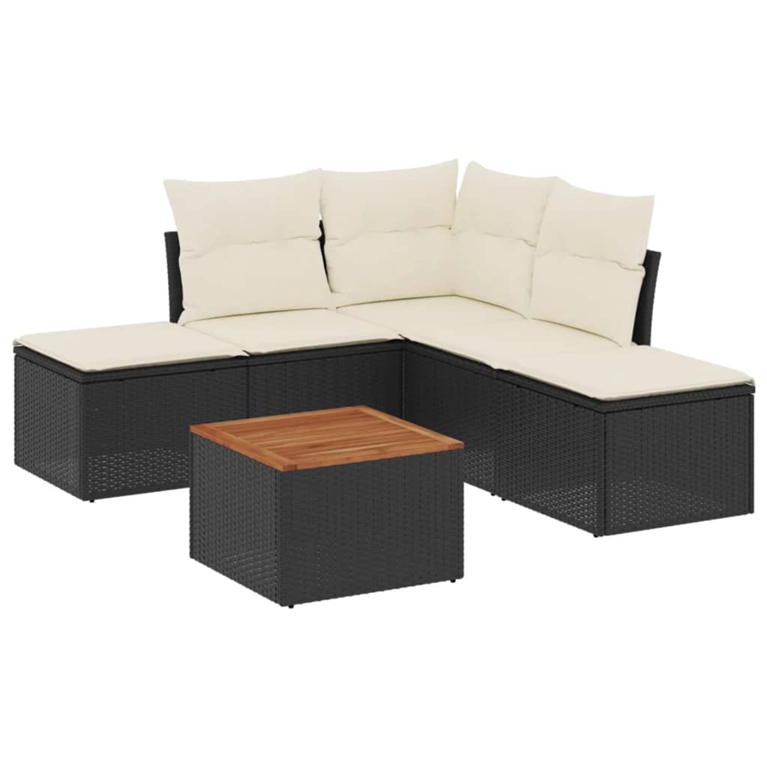 vidaXL 6-Tlg Garten-Sofagarnitur mit Kissen Schwarz Poly Rattan 3256000 günstig online kaufen
