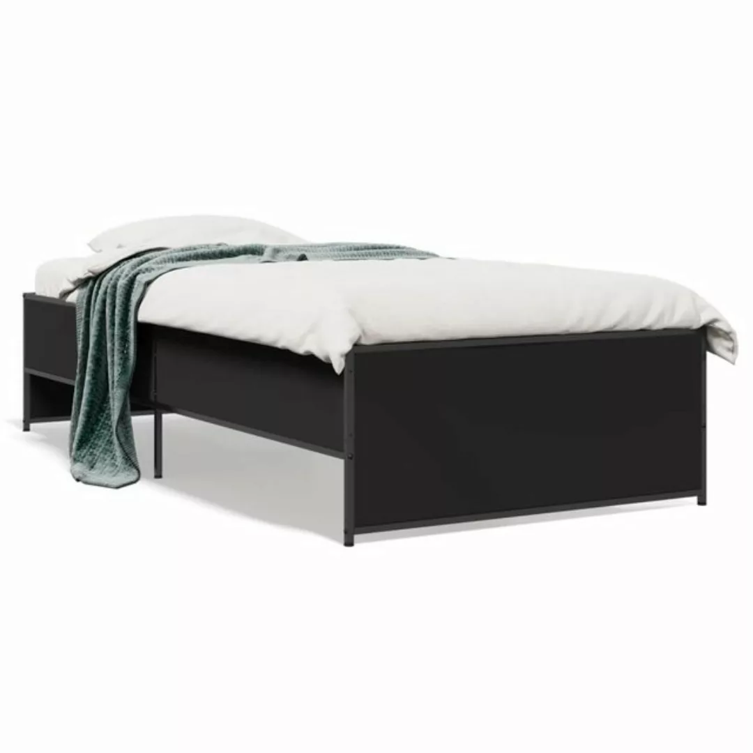 vidaXL Bett Bettgestell Braun Eichen-Optik 75x190 cm Holzwerkstoff Metall günstig online kaufen