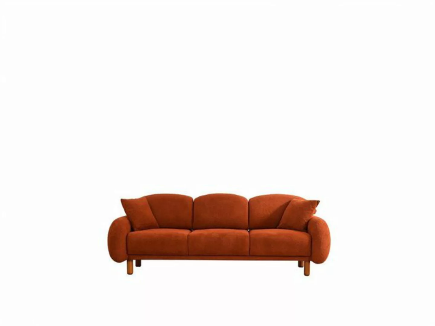 JVmoebel 3-Sitzer Polstersofa Orange Dreisitzer Sofa 3 Sitzer Stoffsofa Cou günstig online kaufen