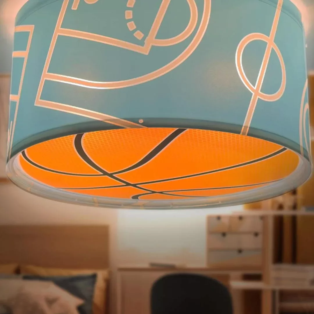 Deckenleuchte Basket in Blau und Orange E27 2-flammig günstig online kaufen