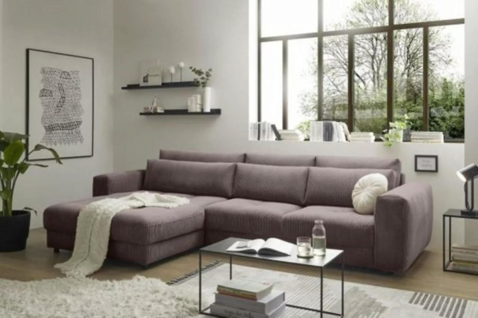 ED EXCITING DESIGN Ecksofa Barura, Beidseitig montierbar, mit Rückenkissen, günstig online kaufen