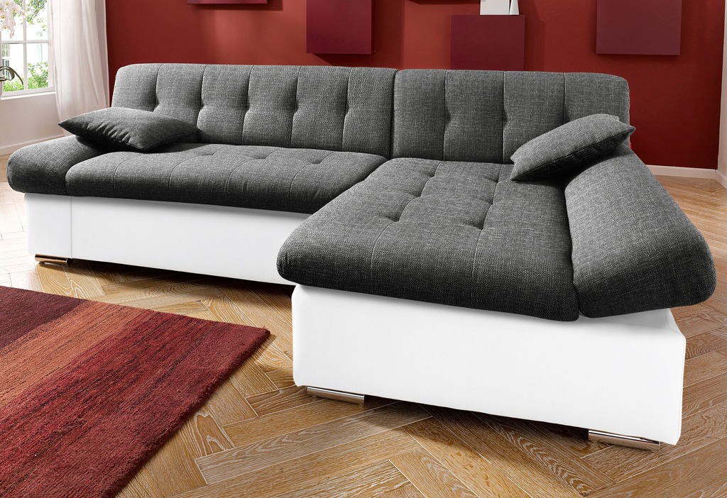 TRENDMANUFAKTUR Ecksofa "Reggae, modern und bequem, aktueller Materialmix, günstig online kaufen