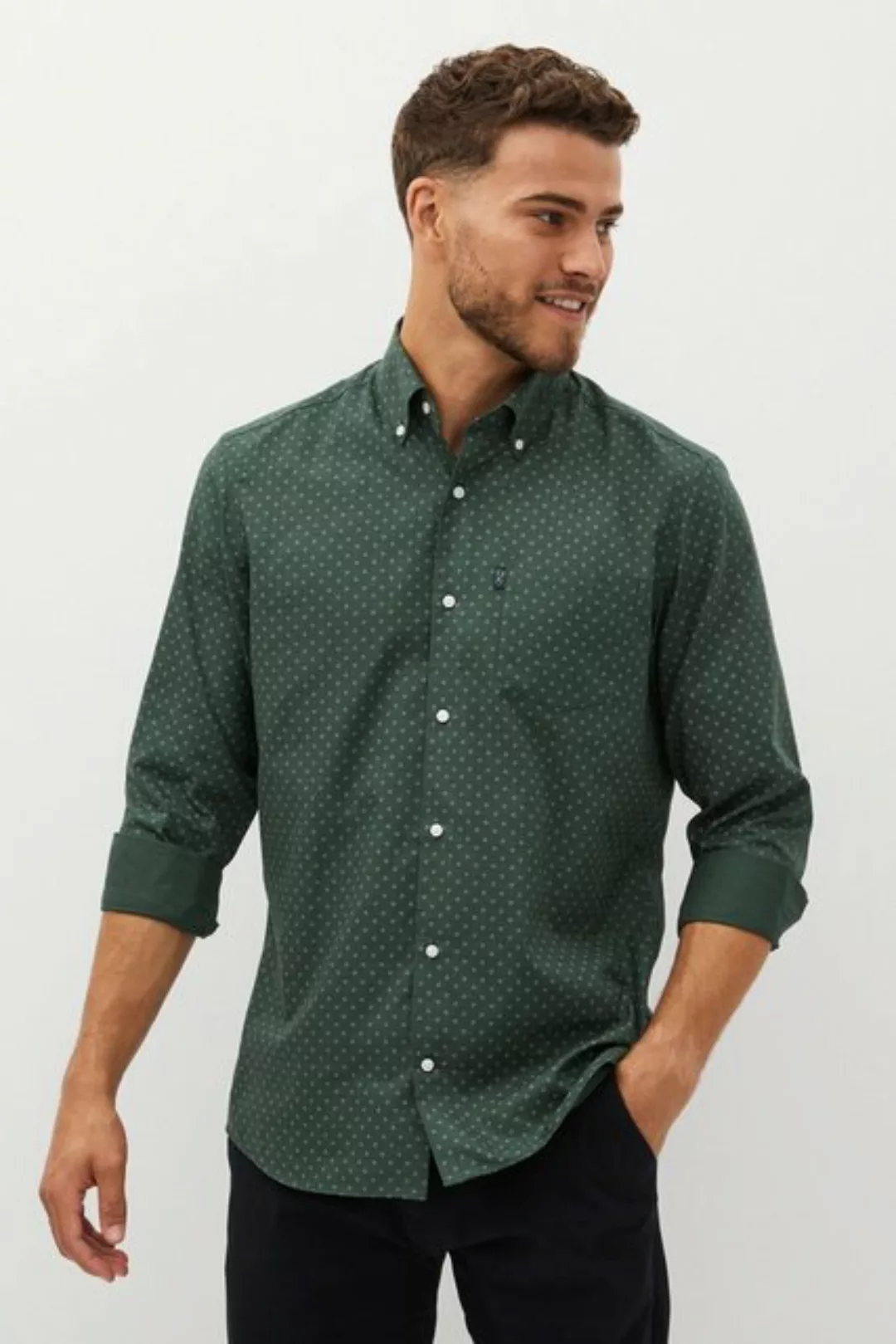 Next Langarmhemd Bügelleichtes Slim Fit Button-down-Oxfordhemd (1-tlg) günstig online kaufen