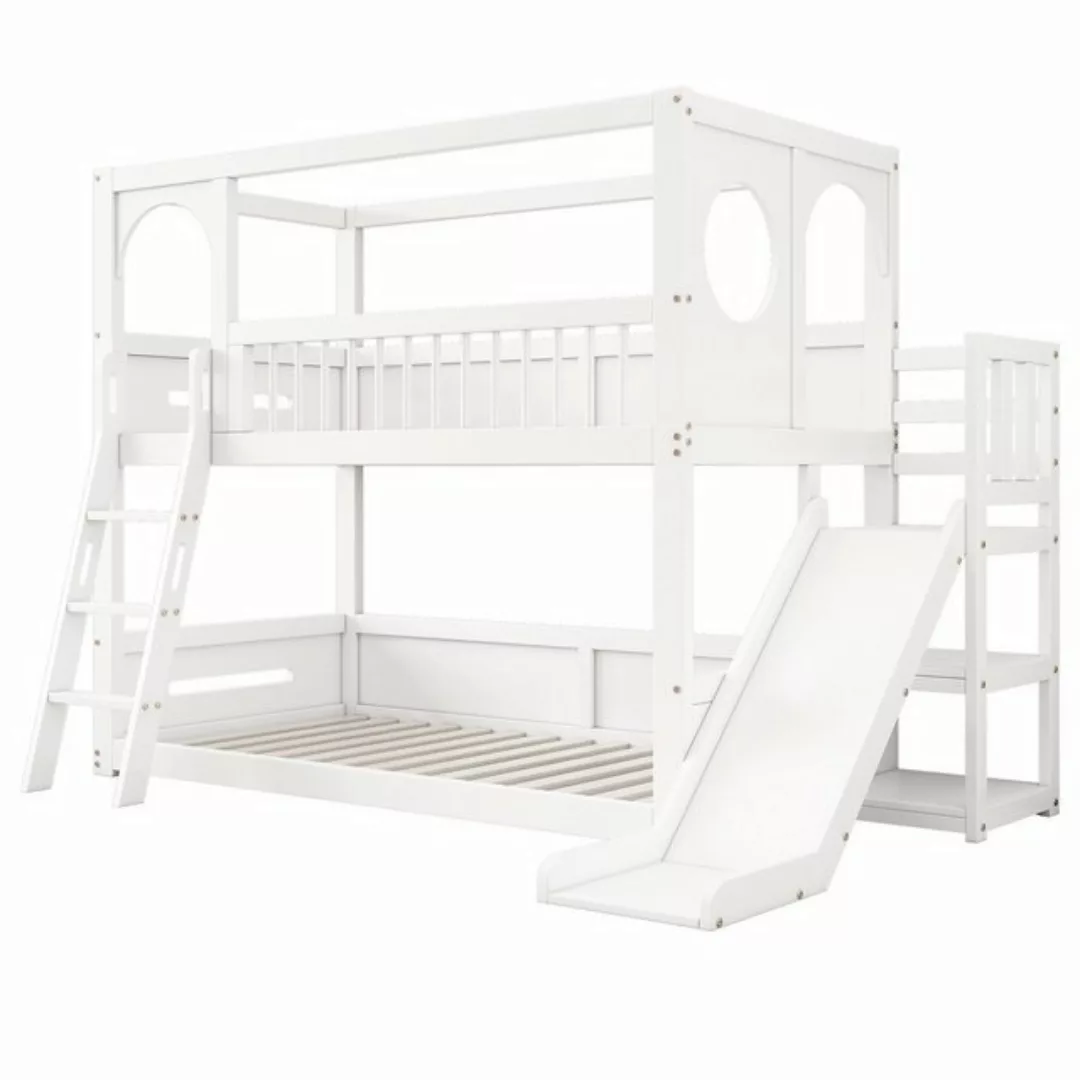 WISHDOR Etagenbett Kinderbett (90*200 Holzbett, mit Lattenrost Regalen und günstig online kaufen