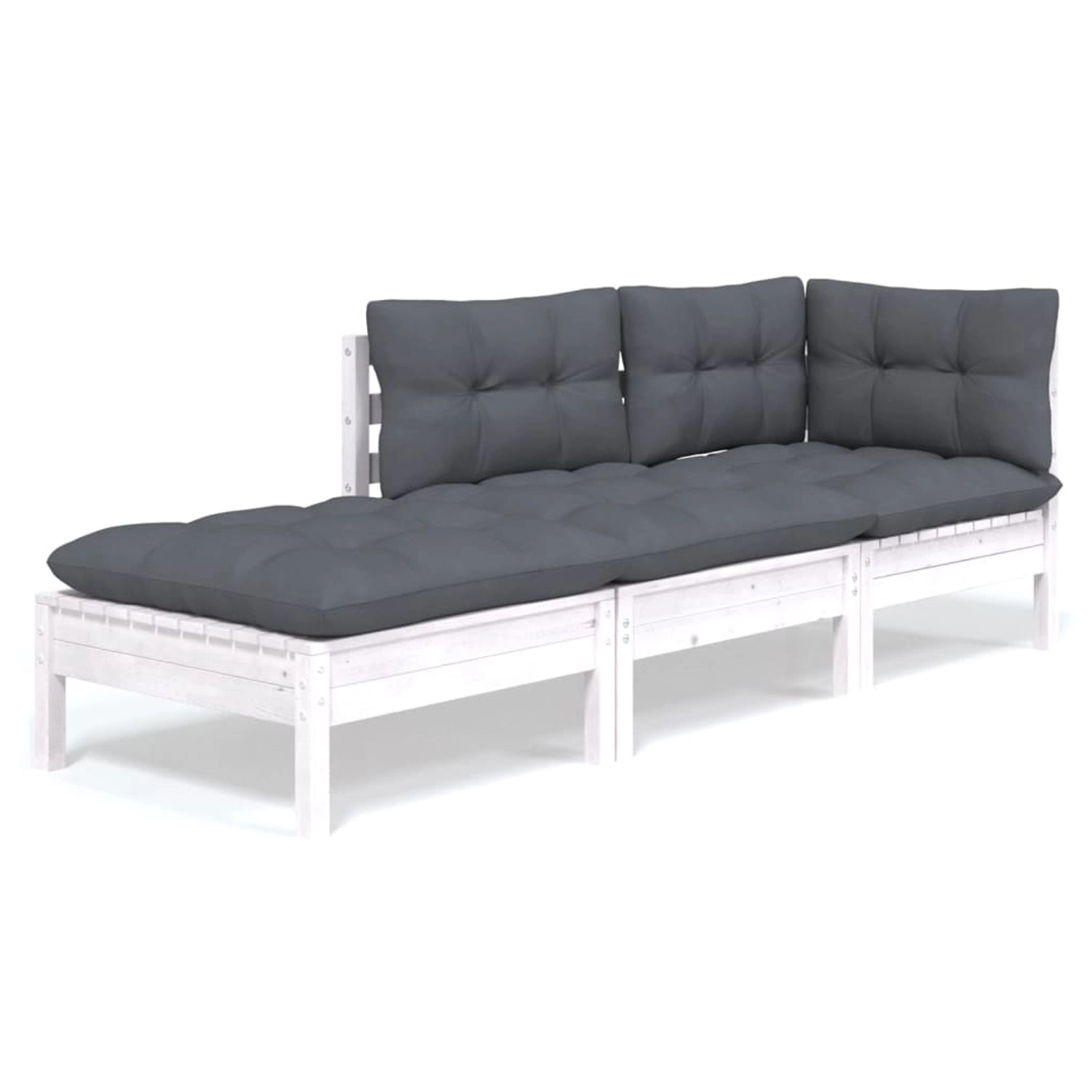 vidaXL 3-Tlg Garten-Lounge-Set mit Kissen Massivholz Kiefer 3096281 günstig online kaufen