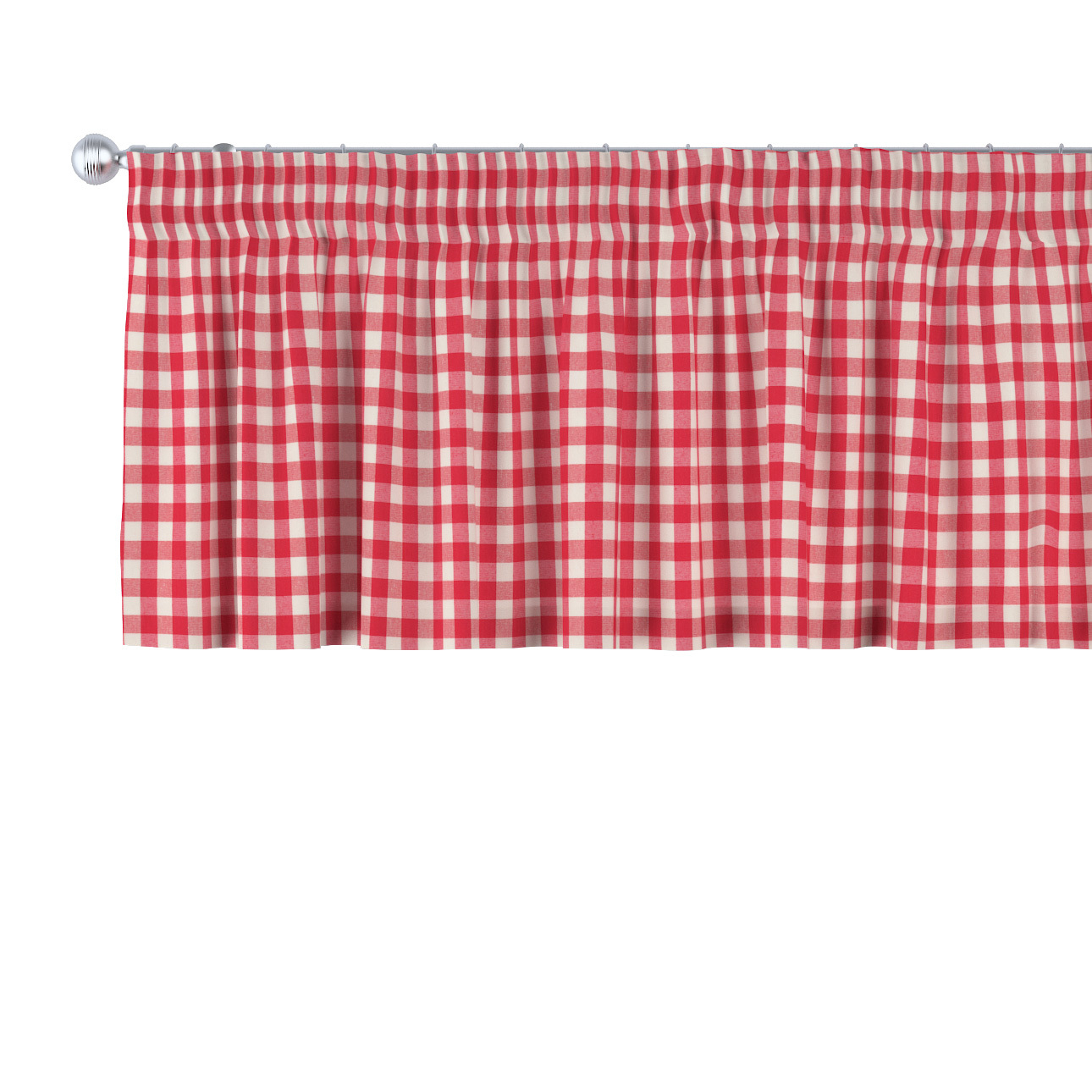 Kurzgardine mit Kräuselband, rot-ecru, 130 x 40 cm, Quadro (136-16) günstig online kaufen